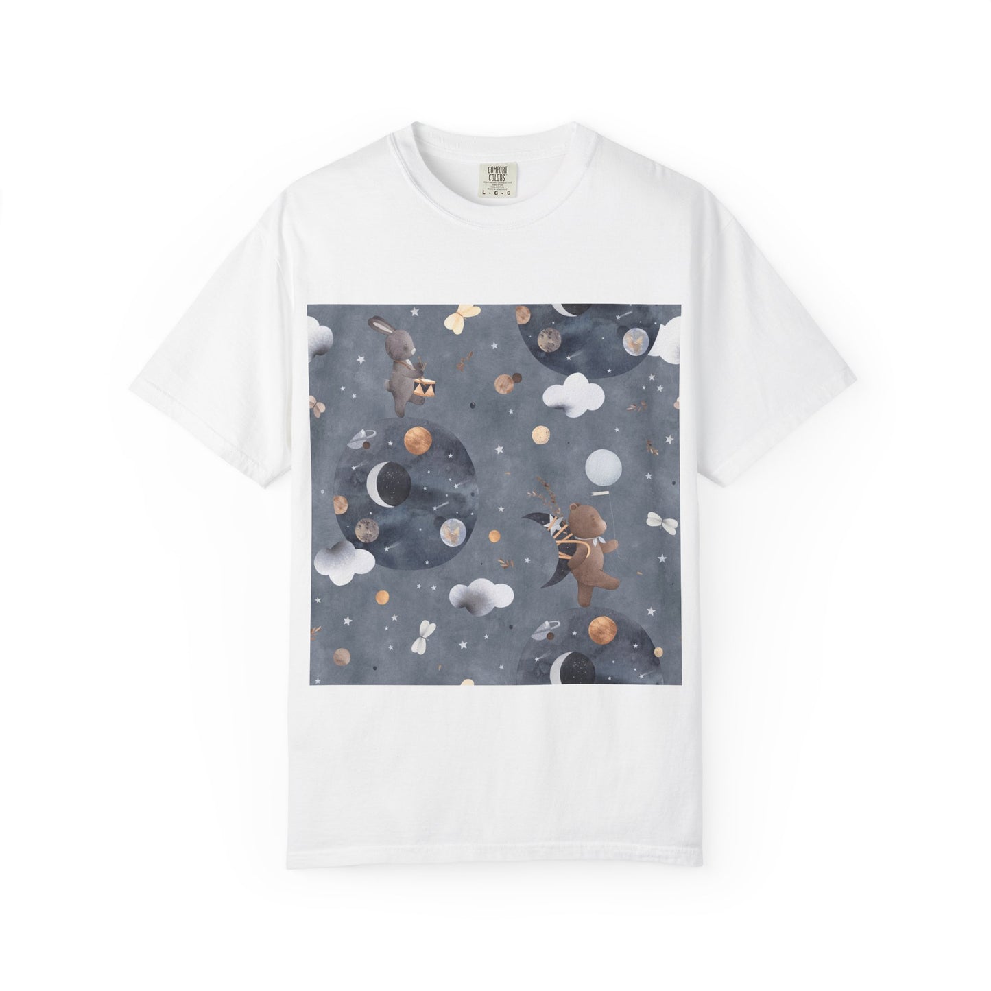 Whimsical Space-Themed T-Shirt, Unisex Graphic Tee, Comfortable Casual Wear, Unique Gift for Friends, Everyday Style, Be Unique Be Yourself