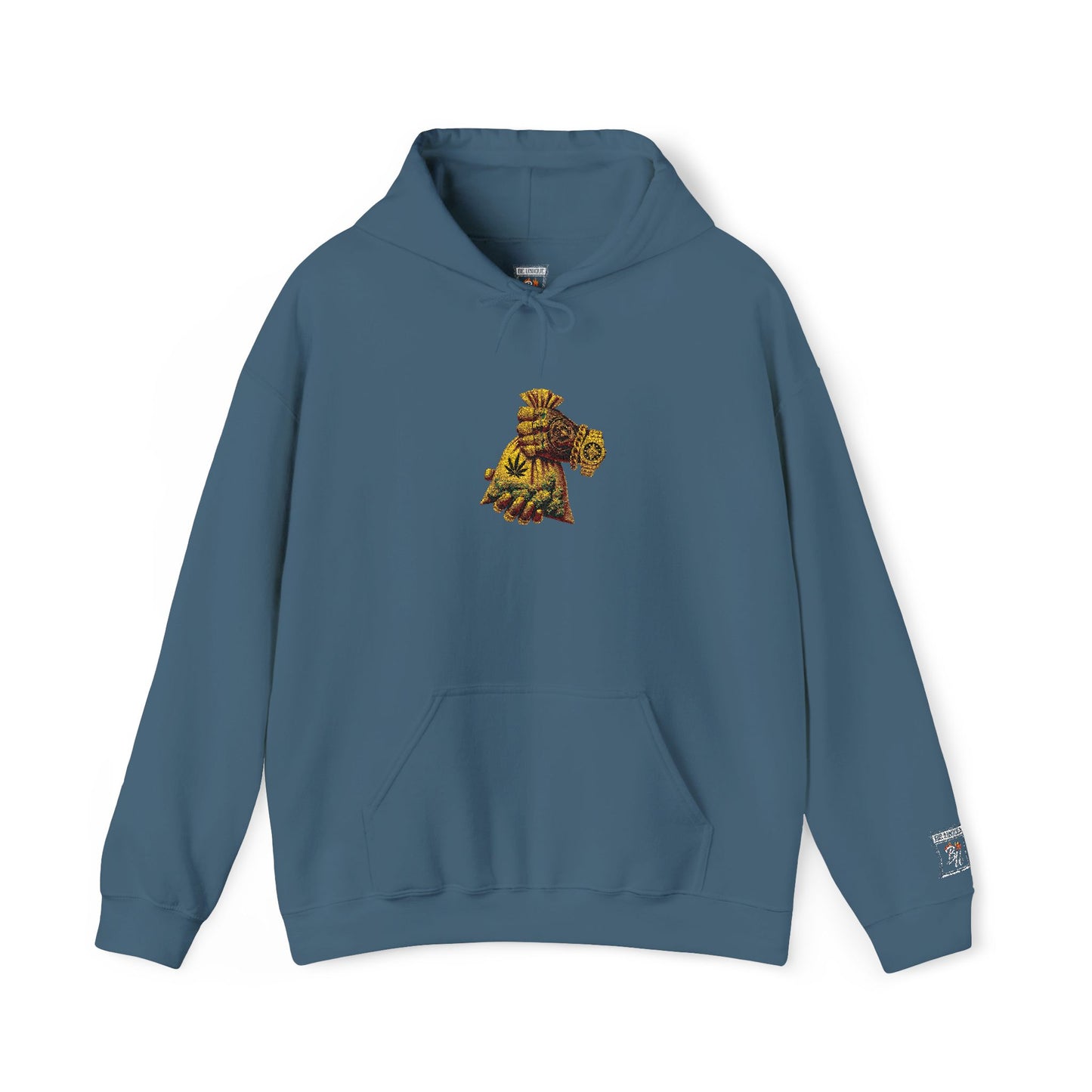 Hoodie — Golden Floral Teddy Bear Graphic Pullover