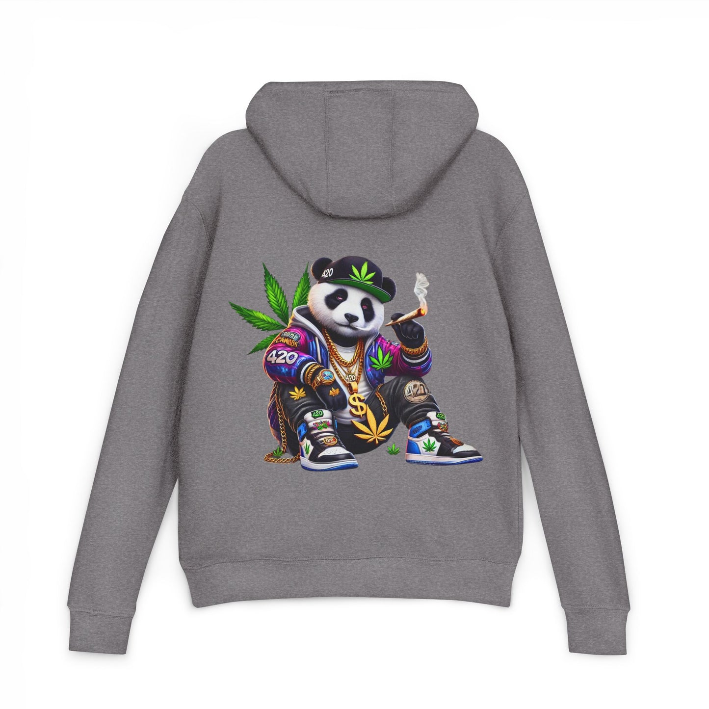 Panda 420 Streetwear Hoodie — Cannabis Leaf Graphic Pullover