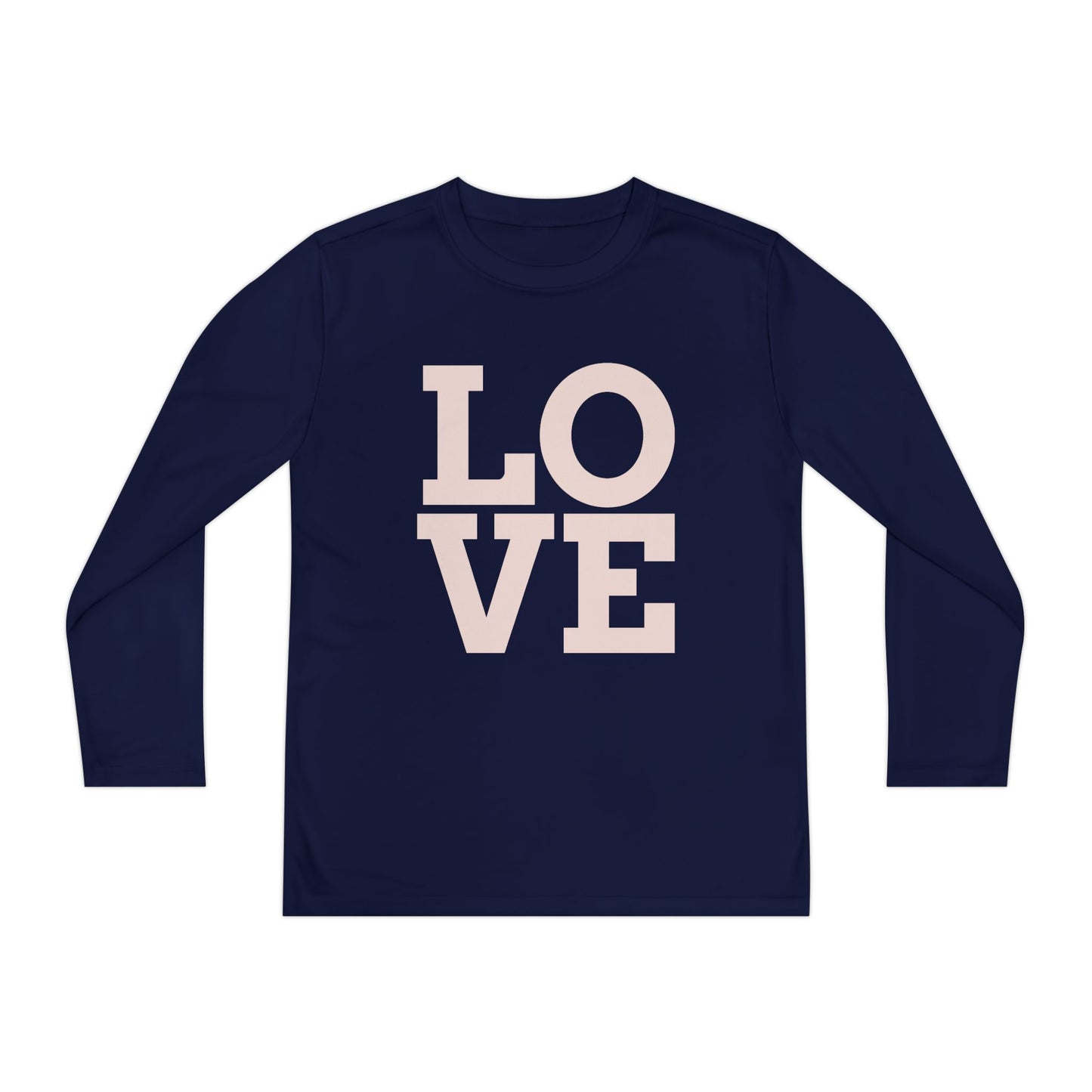 Youth Long Sleeve Love Competitor Tee | Cute Kids Shirt, Gift for Teens, Unique Style Tee, Birthday Present, Be Yourself Wear