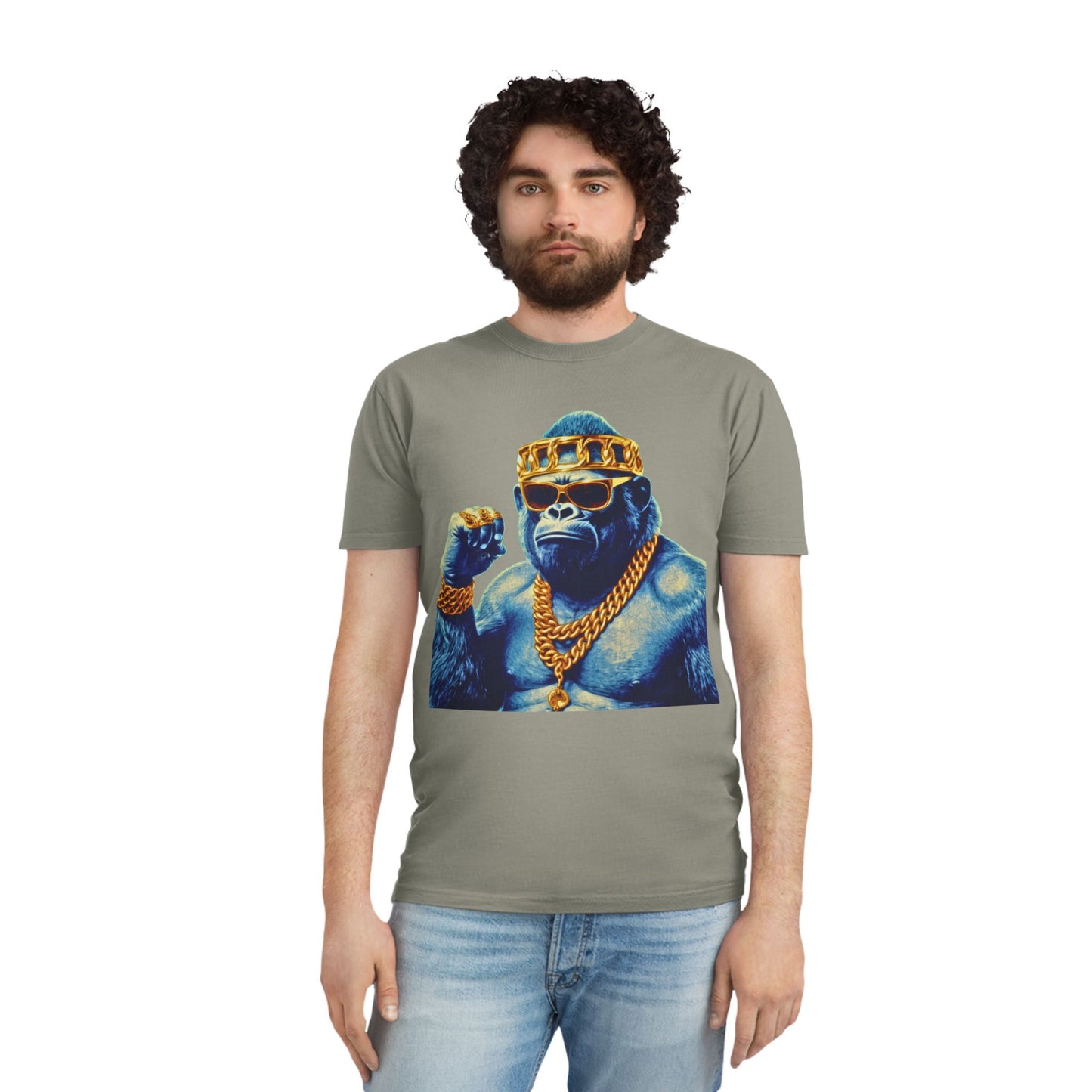 Cool Gorilla Graphic Tee, Casual Faded Shirt, Unisex Streetwear, Gift for Animal Lovers, Trendy Vintage Style