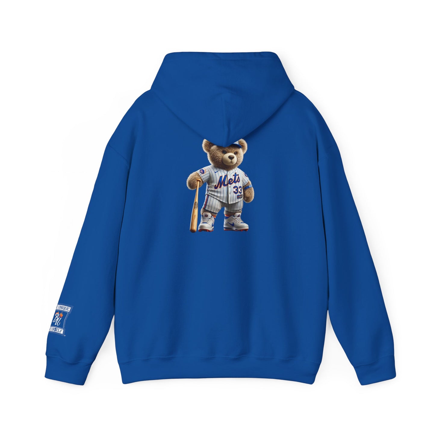 Baseball Teddy Hoodie — Cute Mets Bear Sweatshirt, Fan Gift