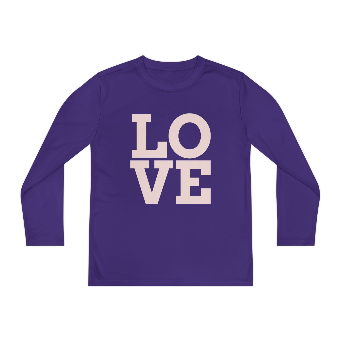 Youth Long Sleeve Love Competitor Tee | Cute Kids Shirt, Gift for Teens, Unique Style Tee, Birthday Present, Be Yourself Wear