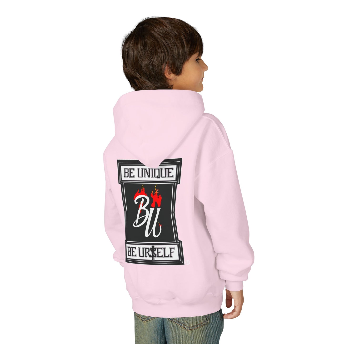 Youth Hoodie — Be Unique Be Urself Graphic Hoodie with Octopus Skull Design