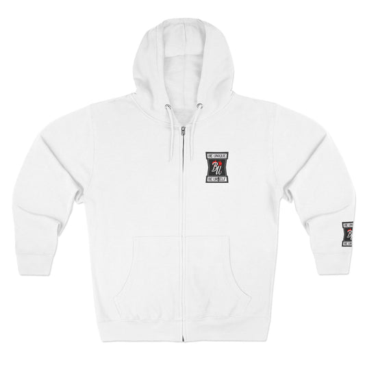 Retro Soda Logo Zip Hoodie — 'Hi' Patch Streetwear Zip-Up