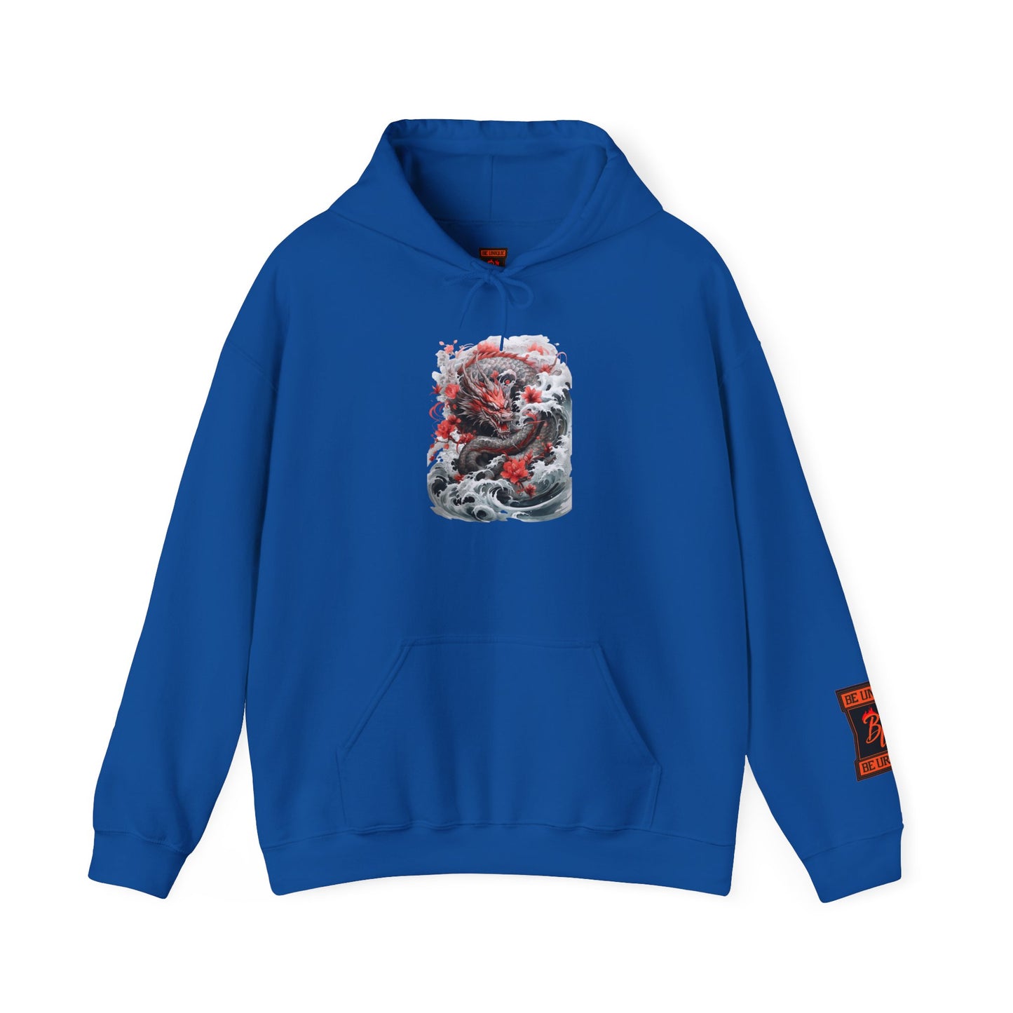 Dragon Wave Hoodie — Japanese Ink Koi Dragon Graphic Hooded Sweatshirt
