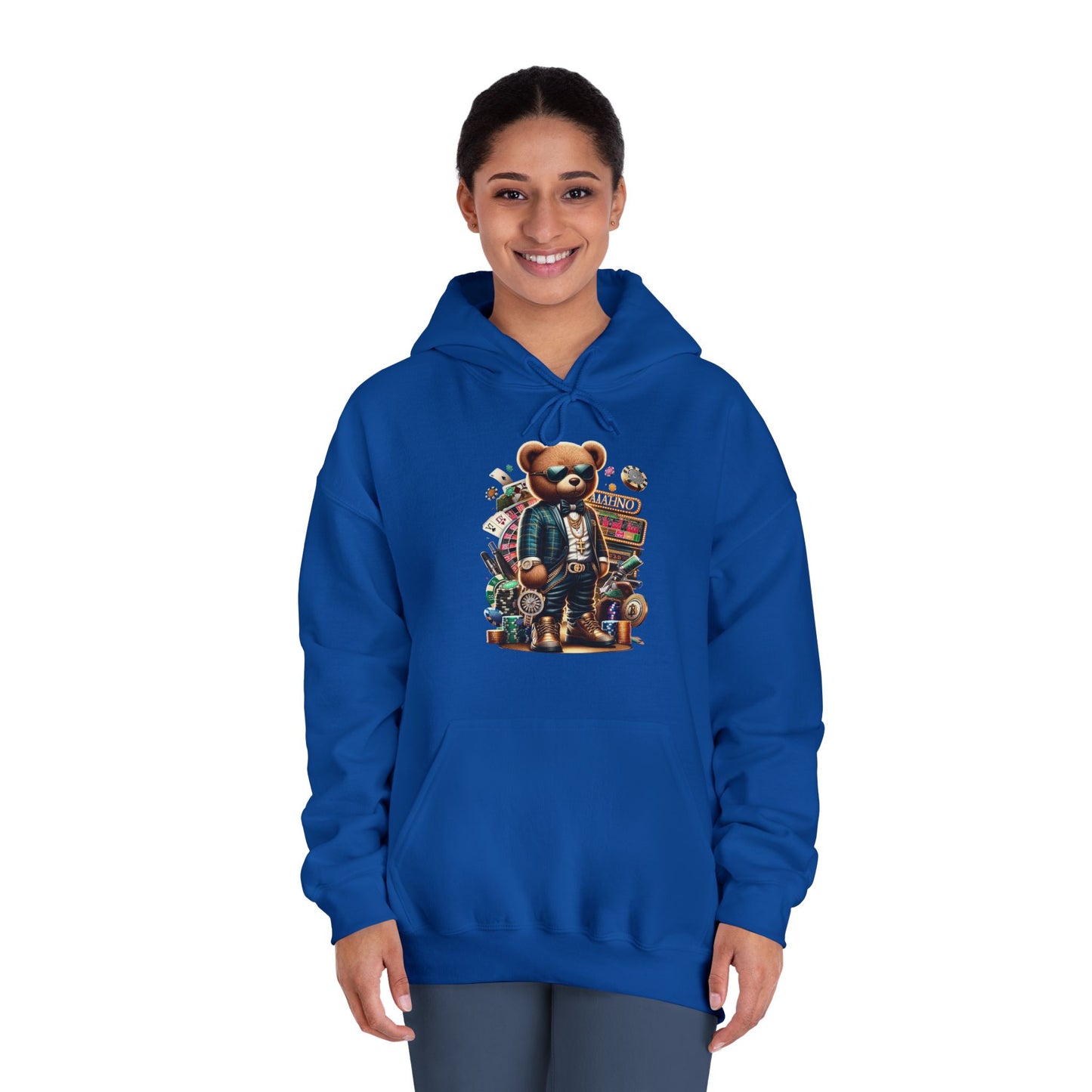 Unique Graphic Hoodie for Trendsetters, Original Bear Art, Cozy Gift for Friends, Be Unique Be Yourself, Casual Fashion