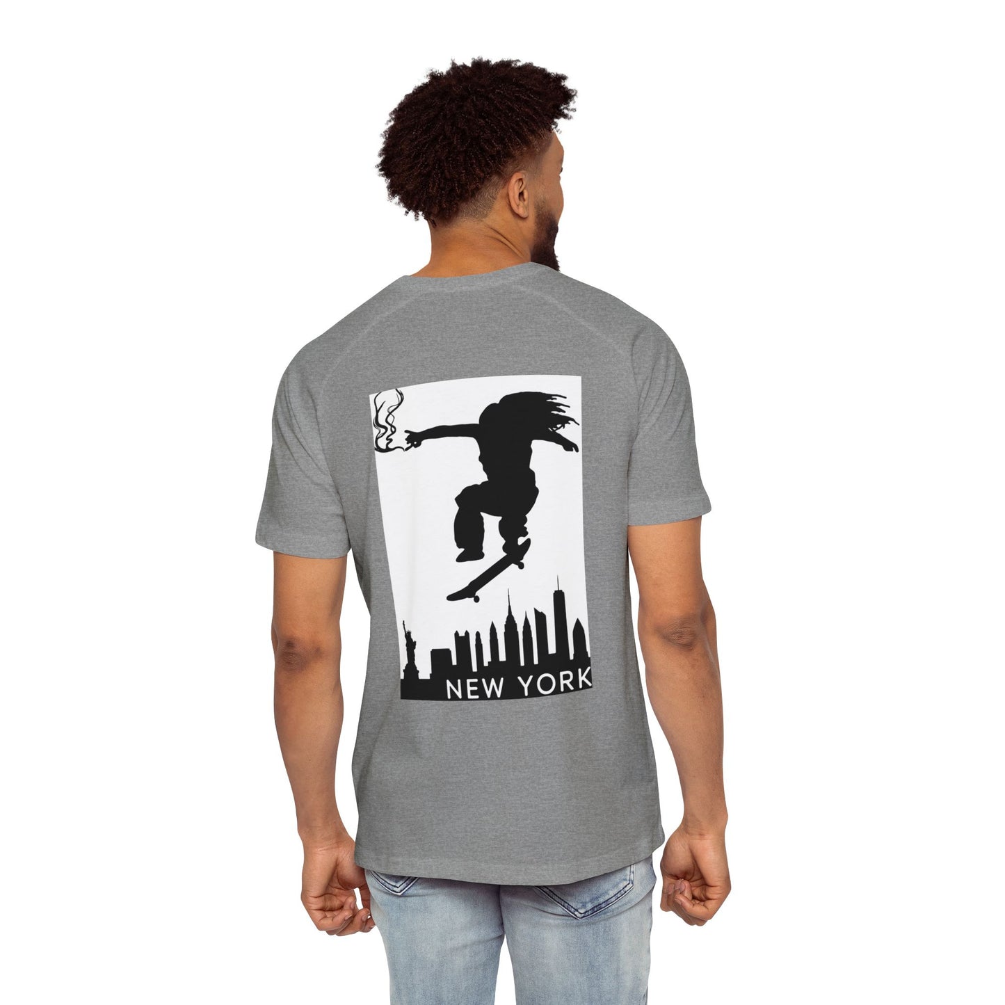 New York Skateboarder Men's Raglan T-Shirt, Streetwear, Urban Fashion, Gift for Him, Casual Wear, Cool Graphic Tee