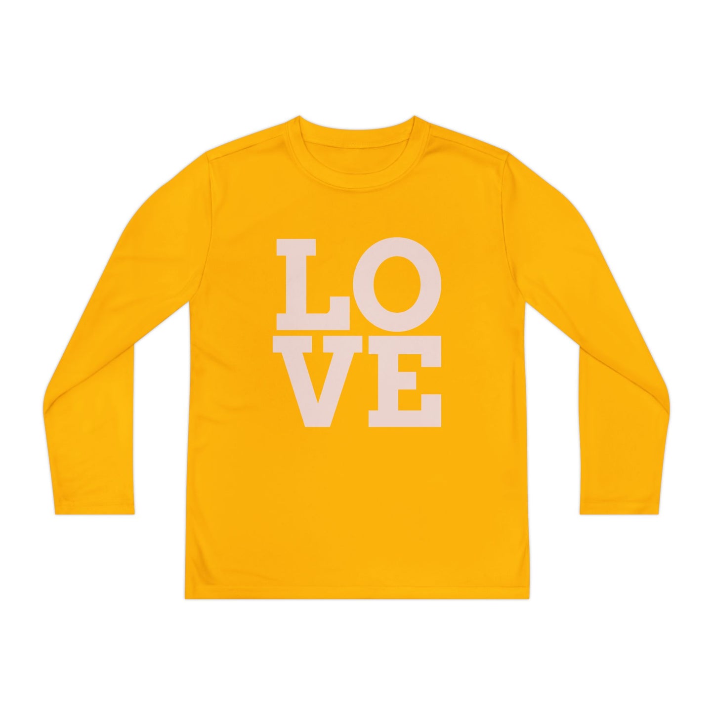 Youth Long Sleeve Love Competitor Tee | Cute Kids Shirt, Gift for Teens, Unique Style Tee, Birthday Present, Be Yourself Wear