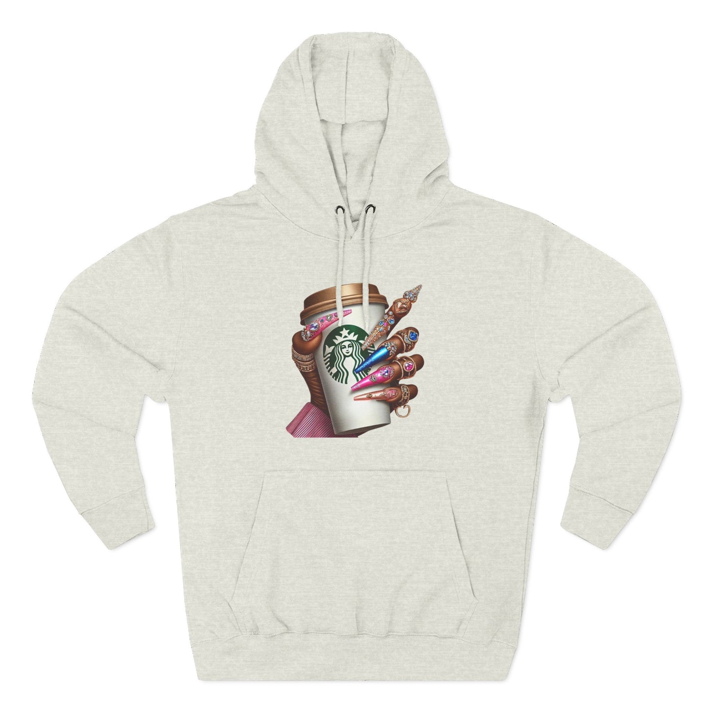 Artistic Coffee Lover's Fleece Hoodie