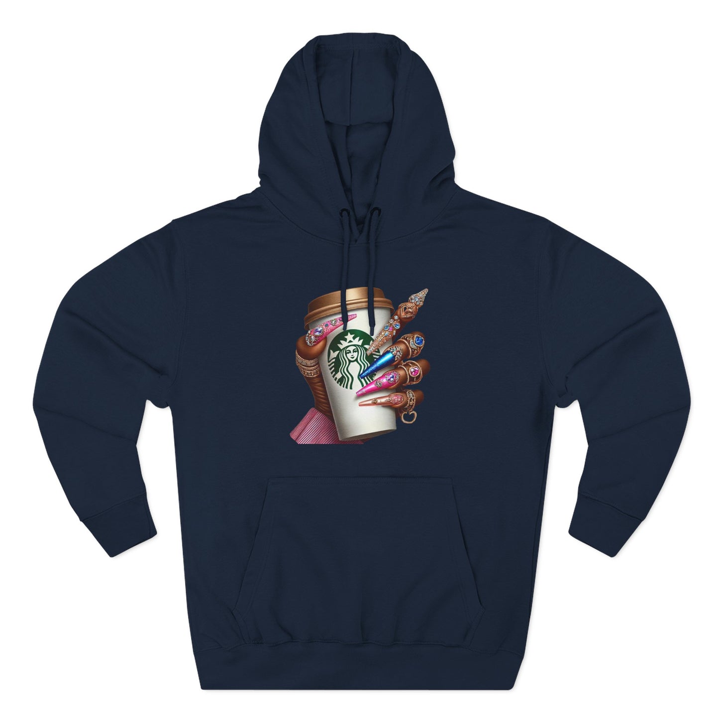 Artistic Coffee Lover's Fleece Hoodie