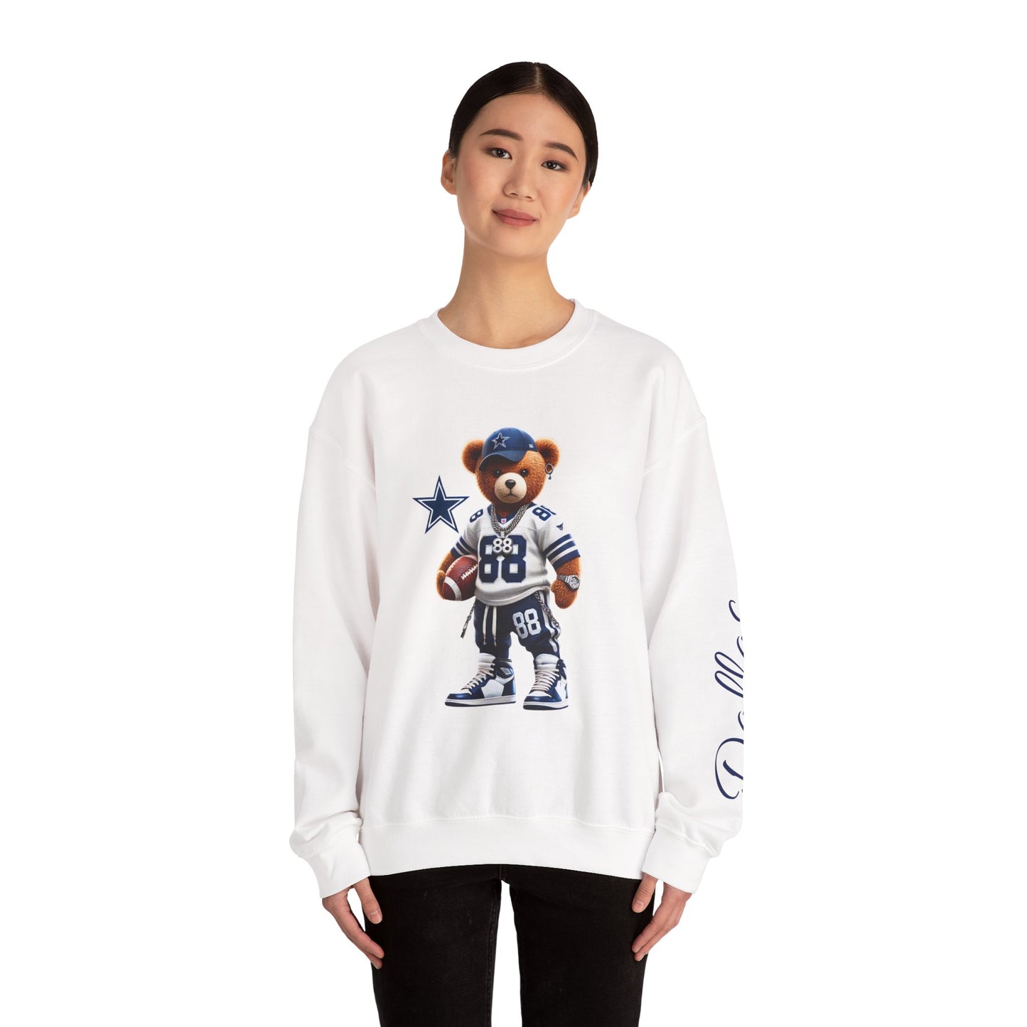 Sporty Bear Crewneck Sweatshirt, Casual Fall Fashion, Coziest Gift for Football Fans, Unisex Sweatshirt, Perfect for Game Days