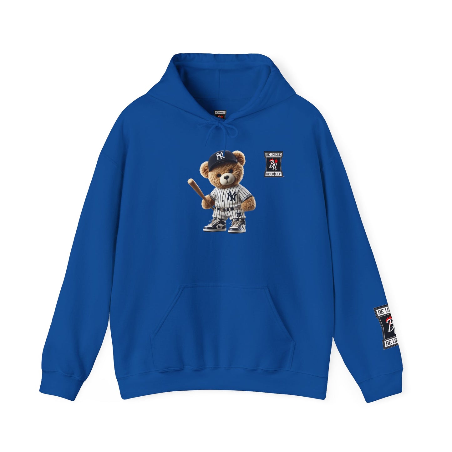 Baseball Teddy Hoodie — Cute Batting Bear Pullover for Fans