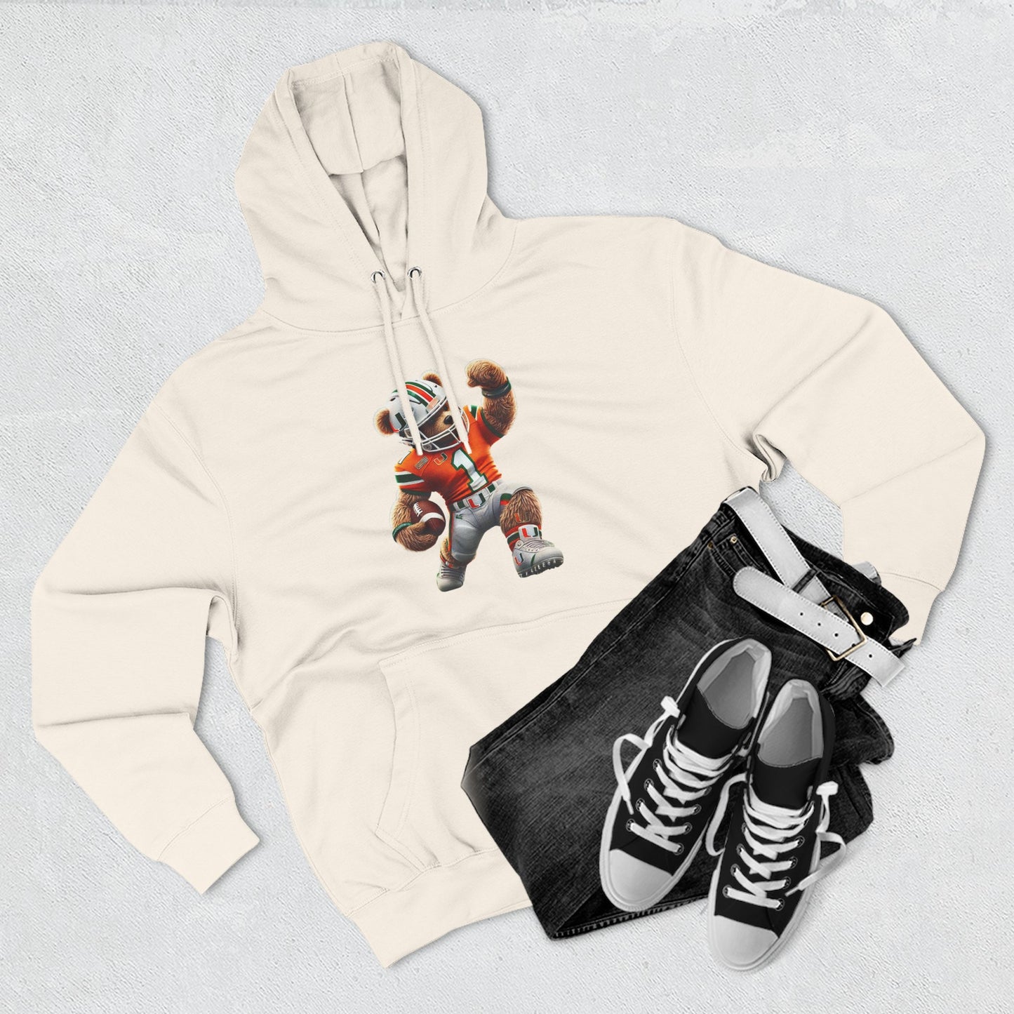 Sporty Three-Panel Fleece Hoodie, Unique Hooded Sweatshirt, Casual Fall Wear, Gift for Sports Fans, Comfortable Activewear