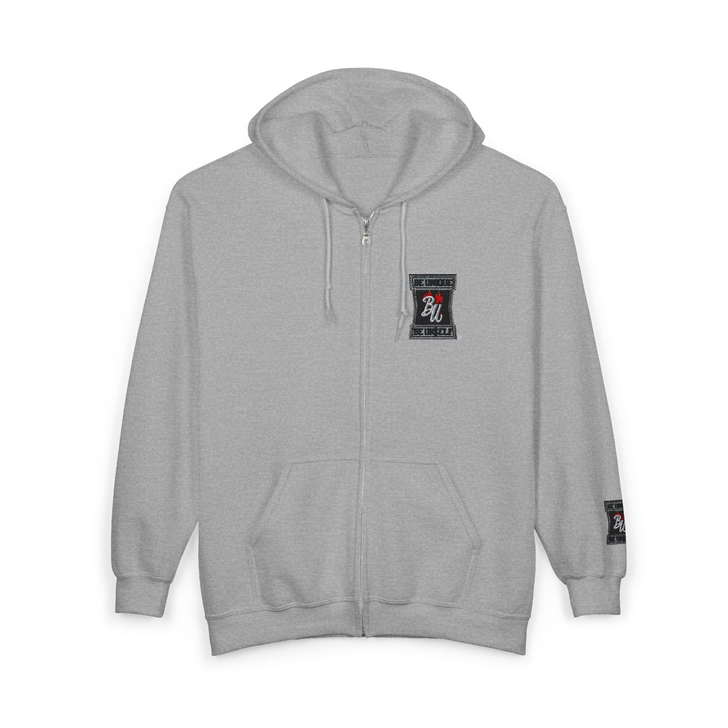 Full-Zip Hoodie — 'Be Kind' Retro Patch Design