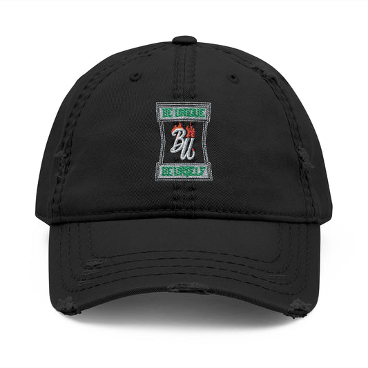 Embroidered Distressed Dad Hat — Retro Patch Logo Cap