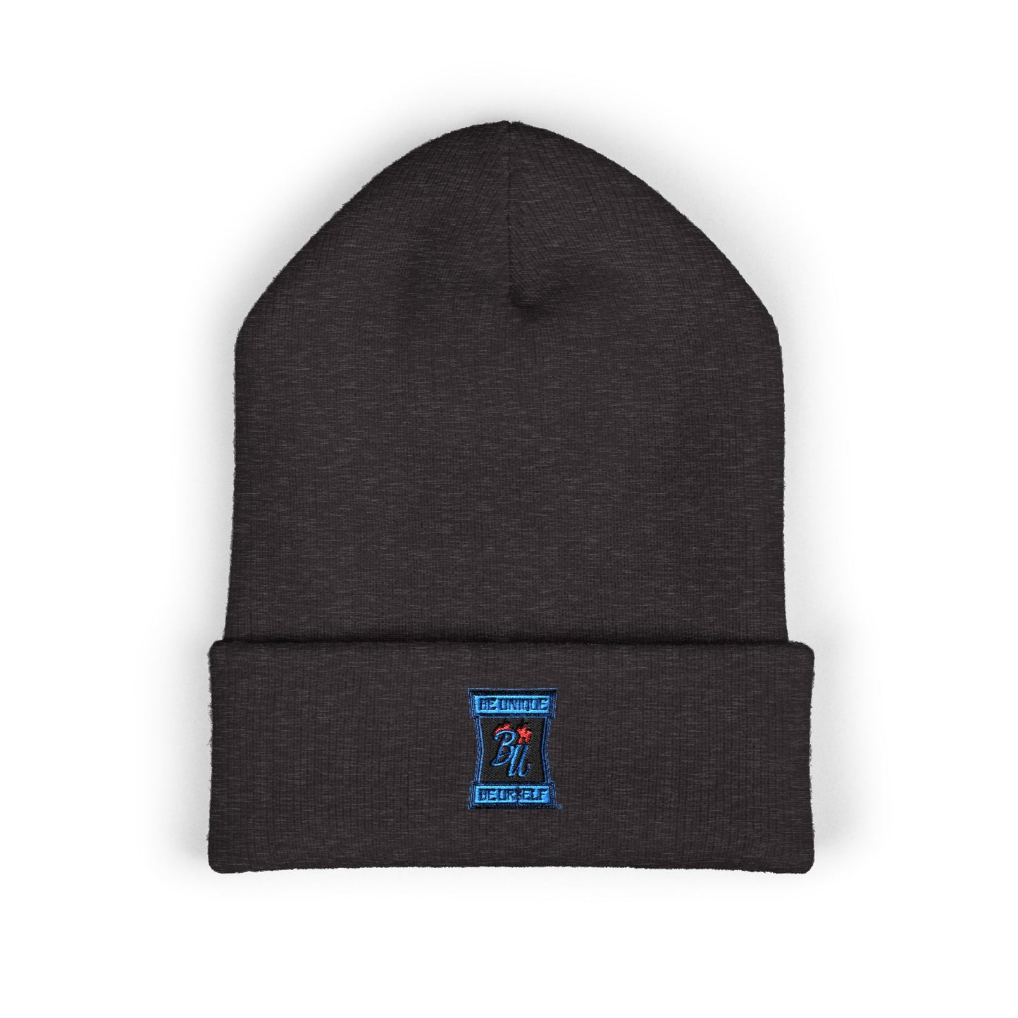Embroidered 'Choose Joy' Cuffed Beanie — Classic Winter Knit Hat