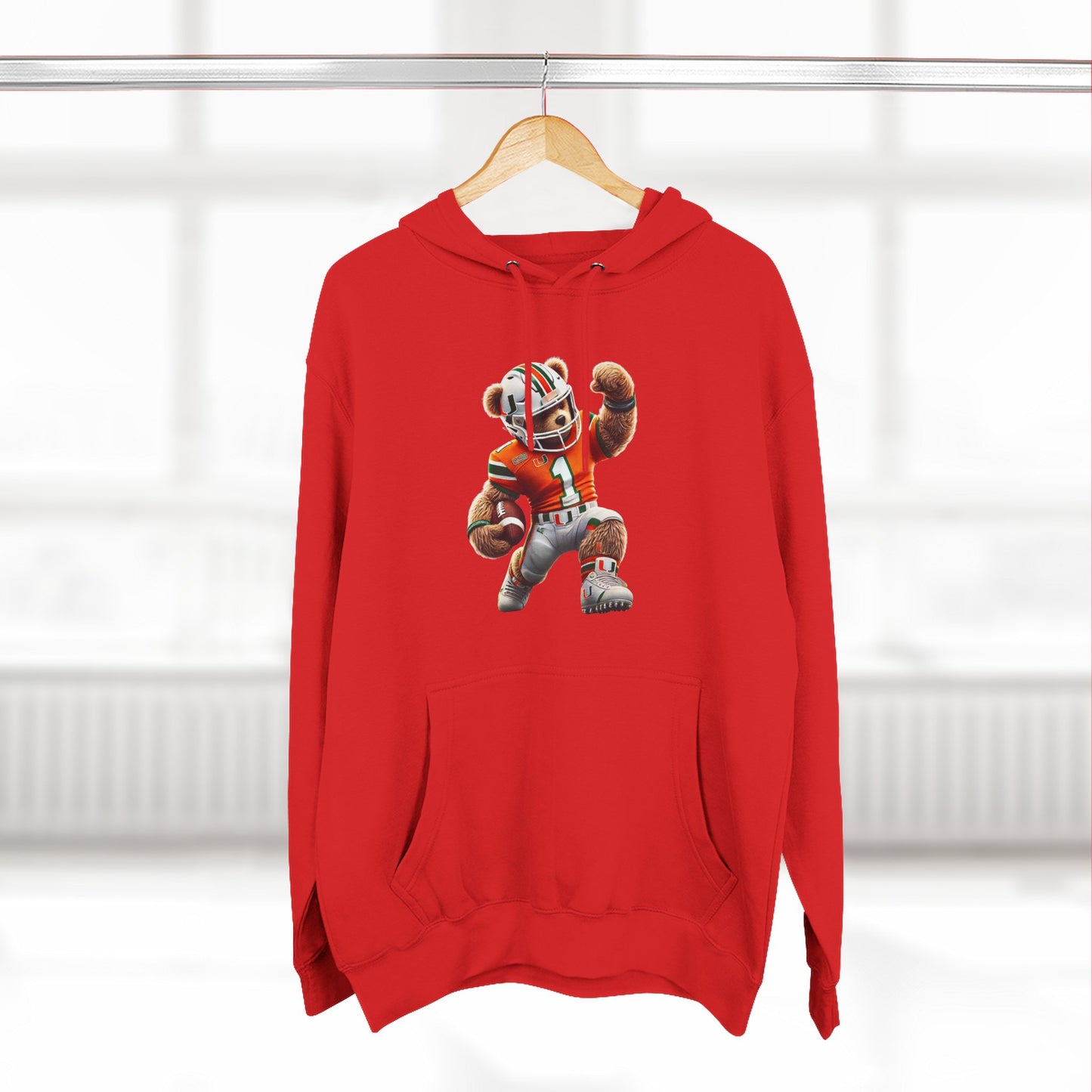 Sporty Three-Panel Fleece Hoodie, Unique Hooded Sweatshirt, Casual Fall Wear, Gift for Sports Fans, Comfortable Activewear