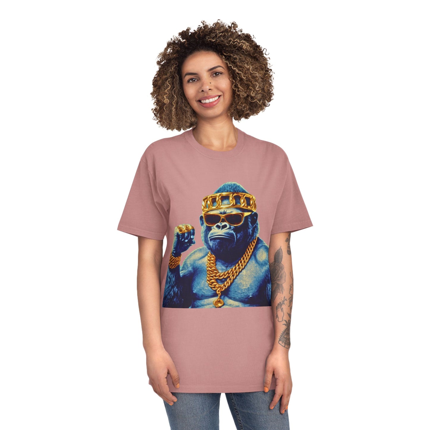 Cool Gorilla Graphic Tee, Casual Faded Shirt, Unisex Streetwear, Gift for Animal Lovers, Trendy Vintage Style