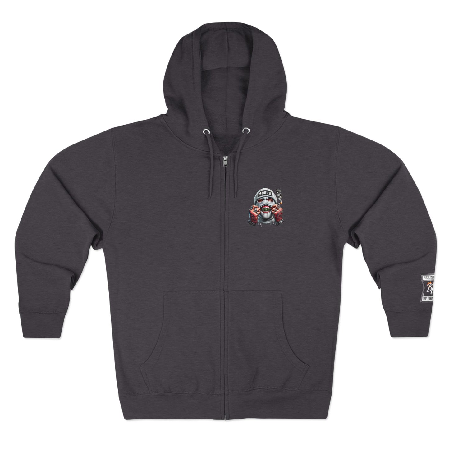 Urban Art Zip Hoodie - Smile Design for Trendsetters