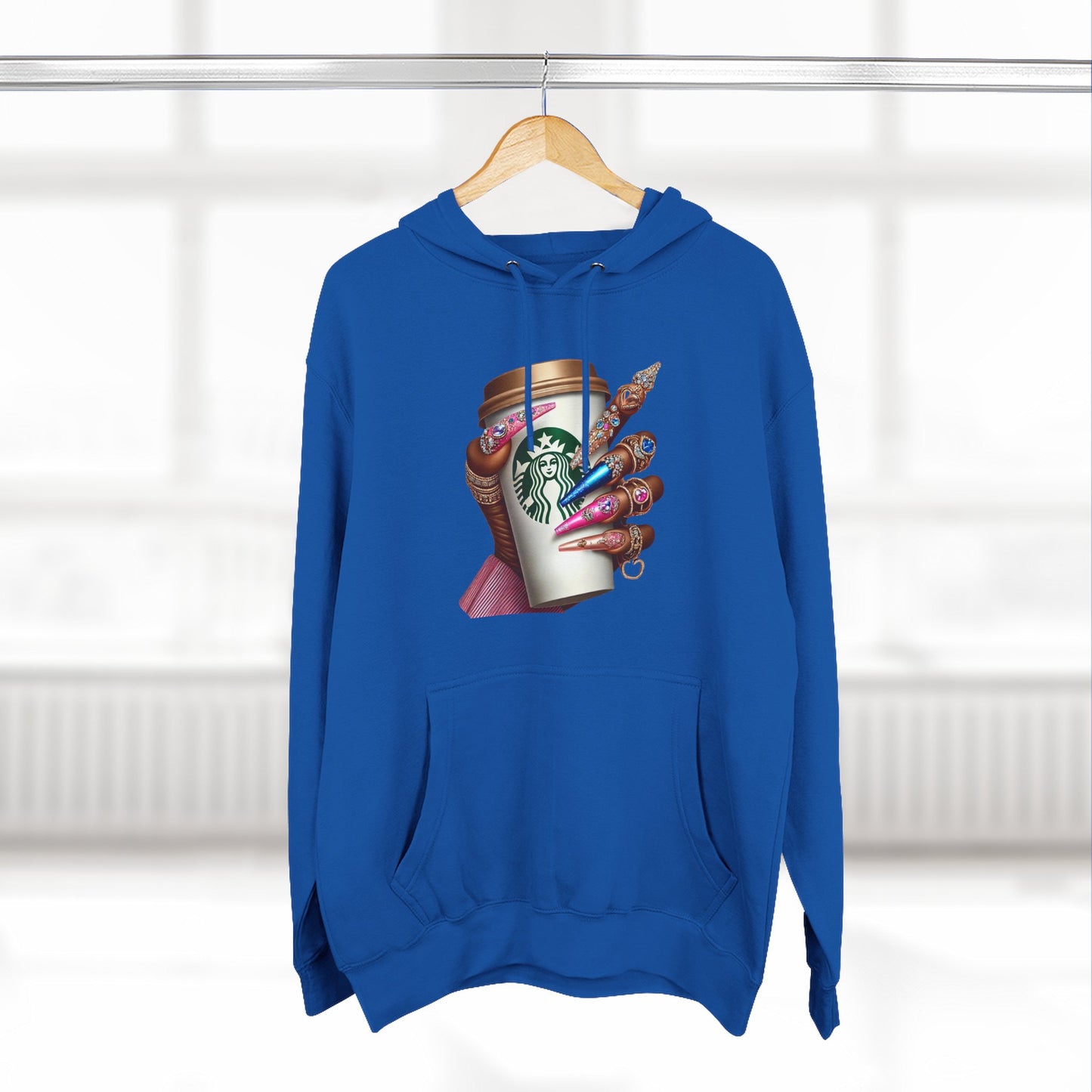 Artistic Coffee Lover's Fleece Hoodie