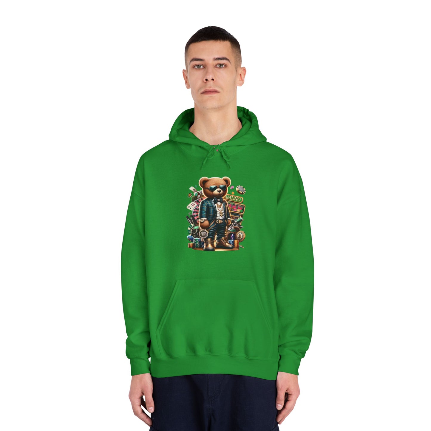 Unique Graphic Hoodie for Trendsetters, Original Bear Art, Cozy Gift for Friends, Be Unique Be Yourself, Casual Fashion