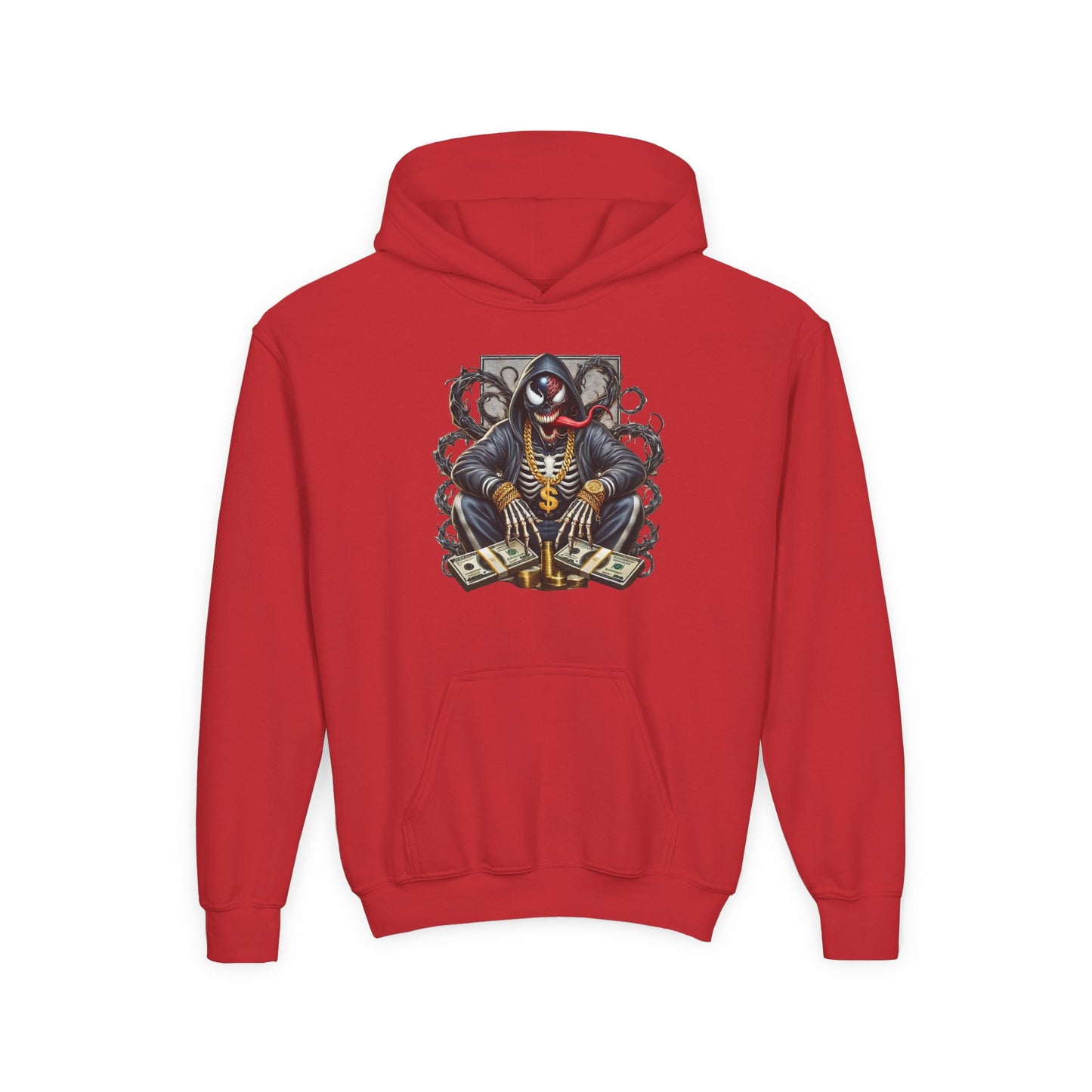 Youth Hoodie — Be Unique Be Urself Graphic Hoodie with Octopus Skull Design