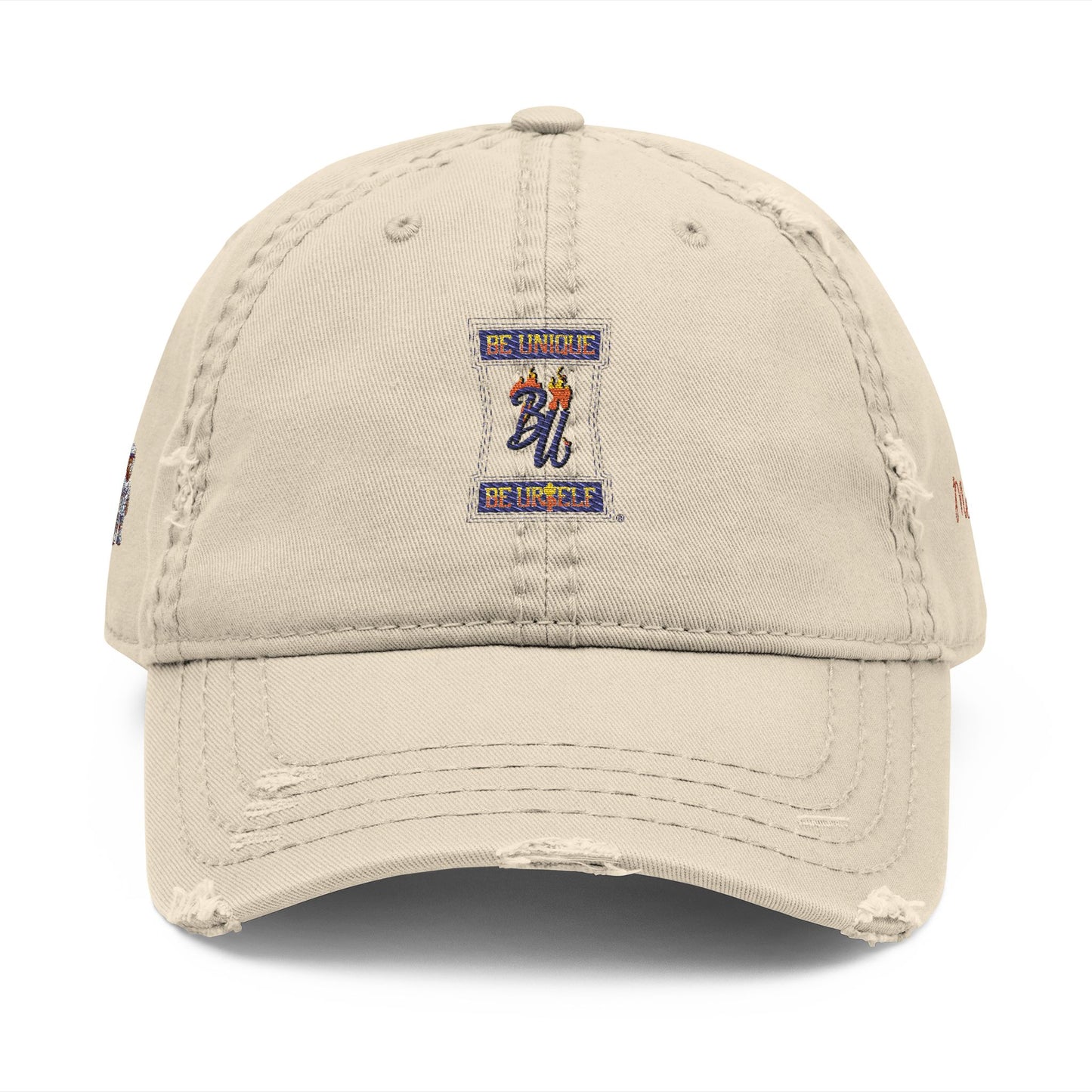 Distressed Dad Hat with Embroidery, Casual Cap, Unisex Hat, Fashion Accessory, Gift for Dad, Trendy Headwear