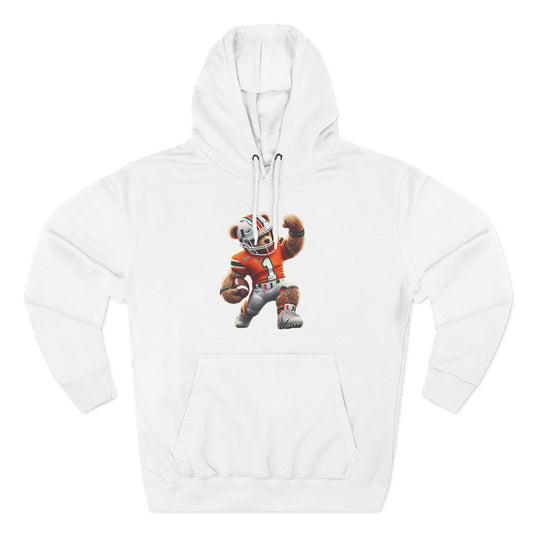 Sporty Three-Panel Fleece Hoodie, Unique Hooded Sweatshirt, Casual Fall Wear, Gift for Sports Fans, Comfortable Activewear