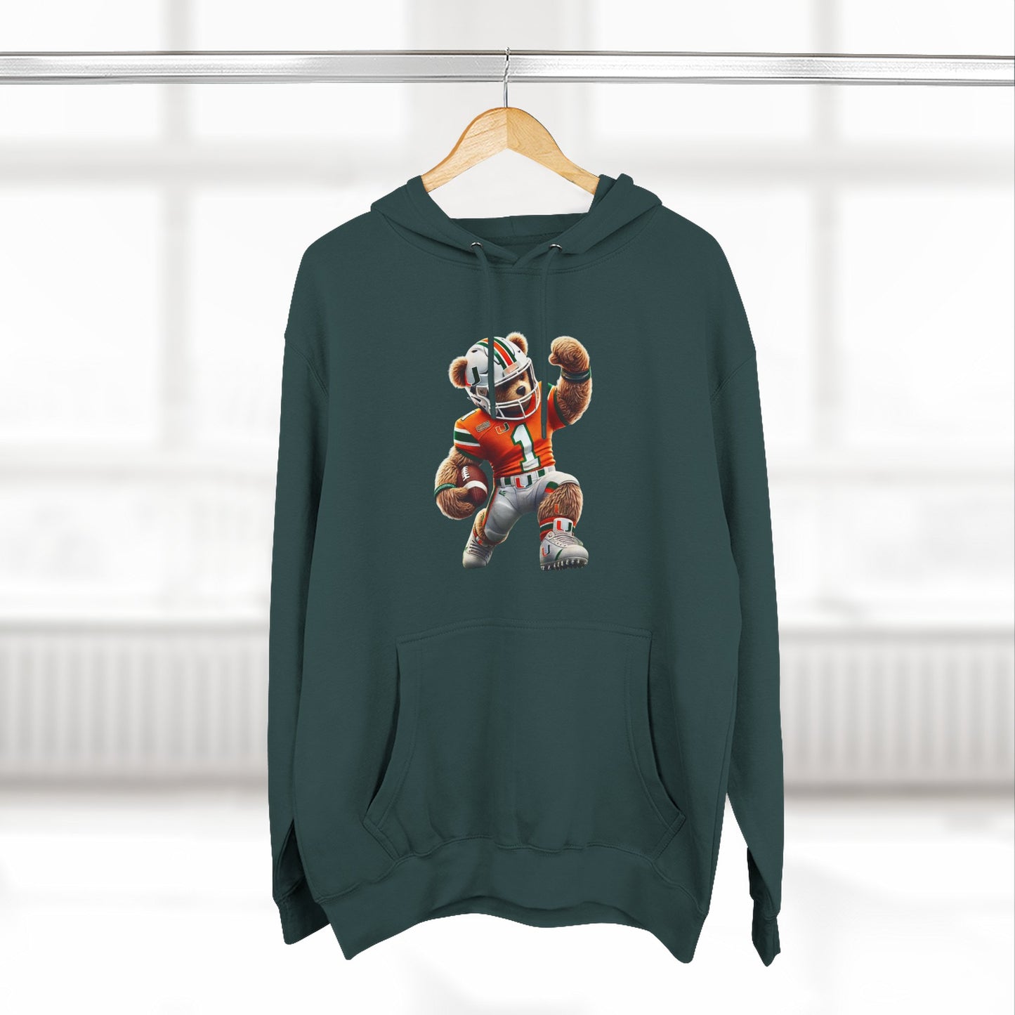Sporty Three-Panel Fleece Hoodie, Unique Hooded Sweatshirt, Casual Fall Wear, Gift for Sports Fans, Comfortable Activewear