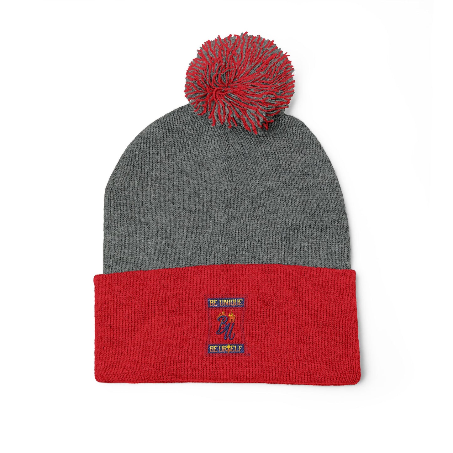 Cozy Pom-Pom Knit Cap with Unique Embroidery, Winter Hat, Beanie for Men & Women, Gift for Him/Her, Perfect for Outdoor Activities