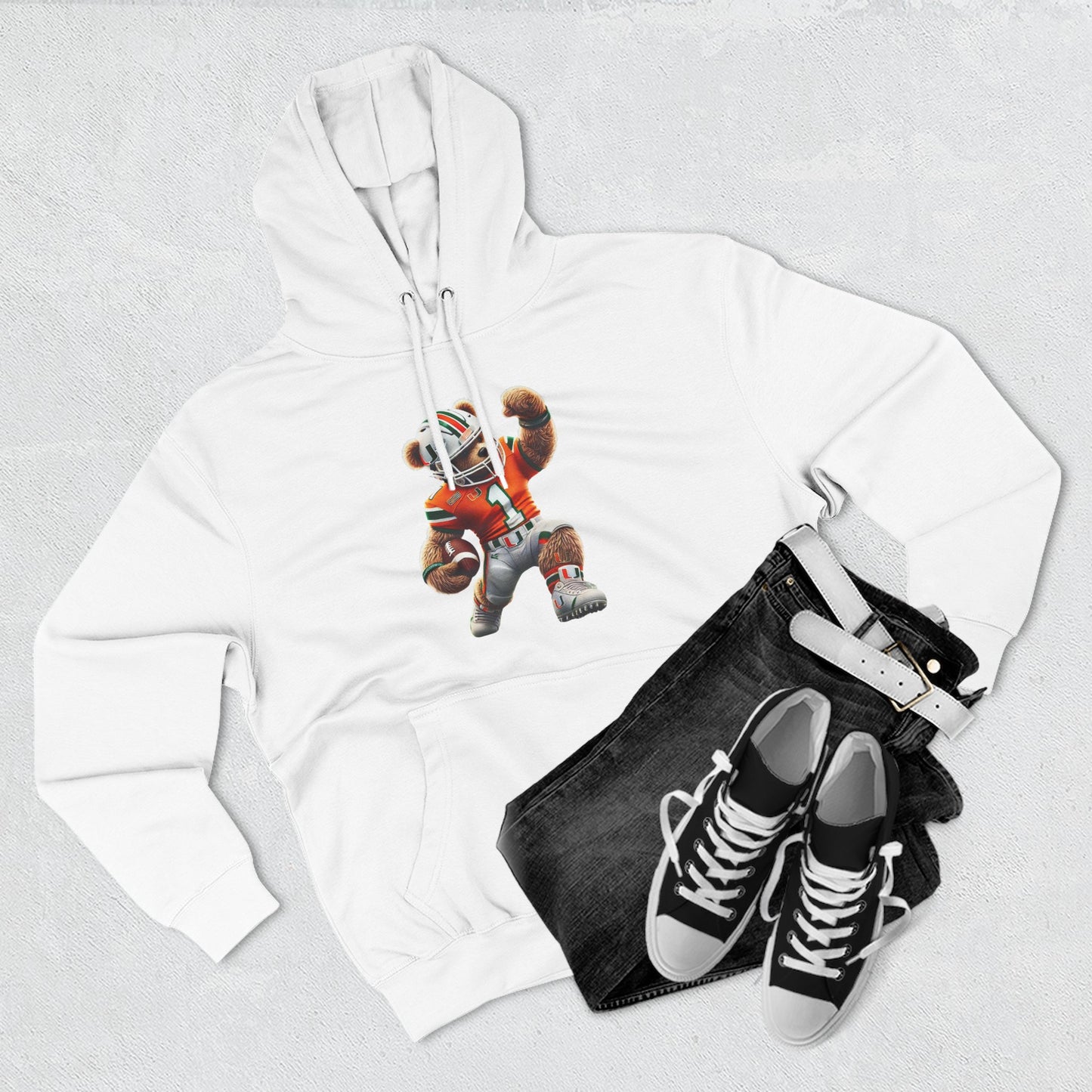 Sporty Three-Panel Fleece Hoodie, Unique Hooded Sweatshirt, Casual Fall Wear, Gift for Sports Fans, Comfortable Activewear