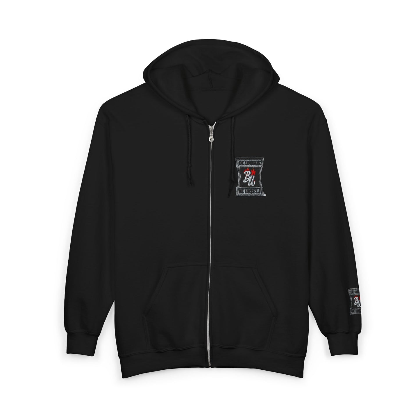 Full-Zip Hoodie — 'Be Kind' Retro Patch Design