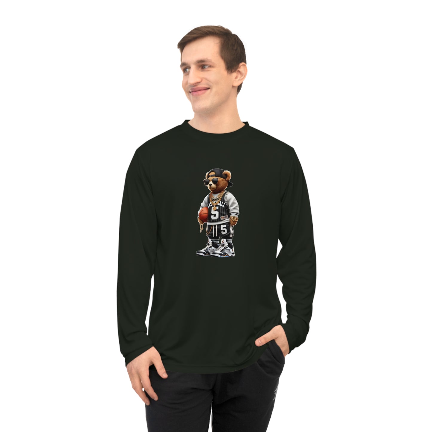 Cool Bear Graphic Long Sleeve Shirt | Casual Sportswear, Unisex Activewear, Streetwear Fashion, Gift for Sports Lovers