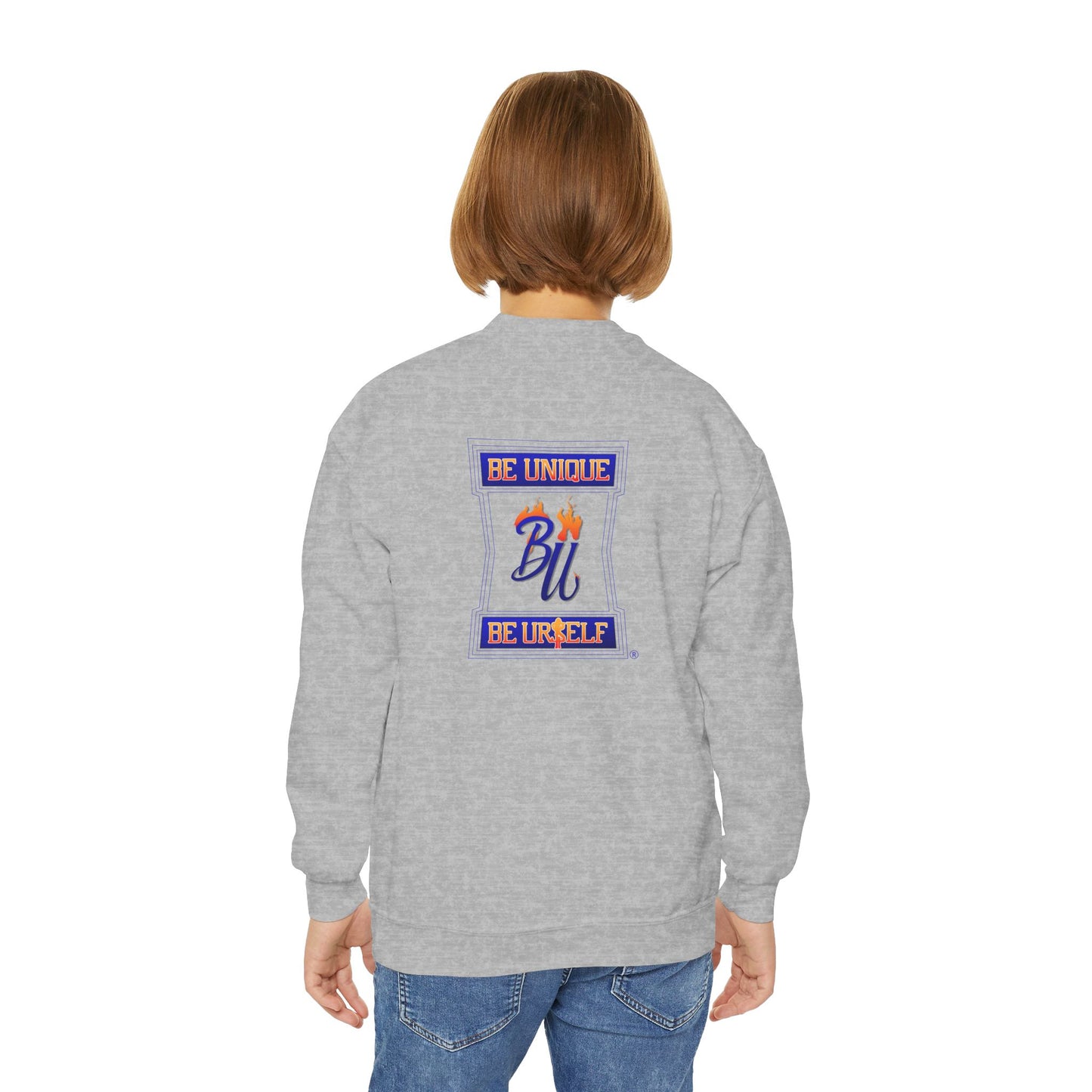 Youth Crewneck Sweatshirt with Playful Dog Design | Perfect for Pet Lovers, Everyday Comfort, Gift Idea, Unique Style, Trendy Apparel