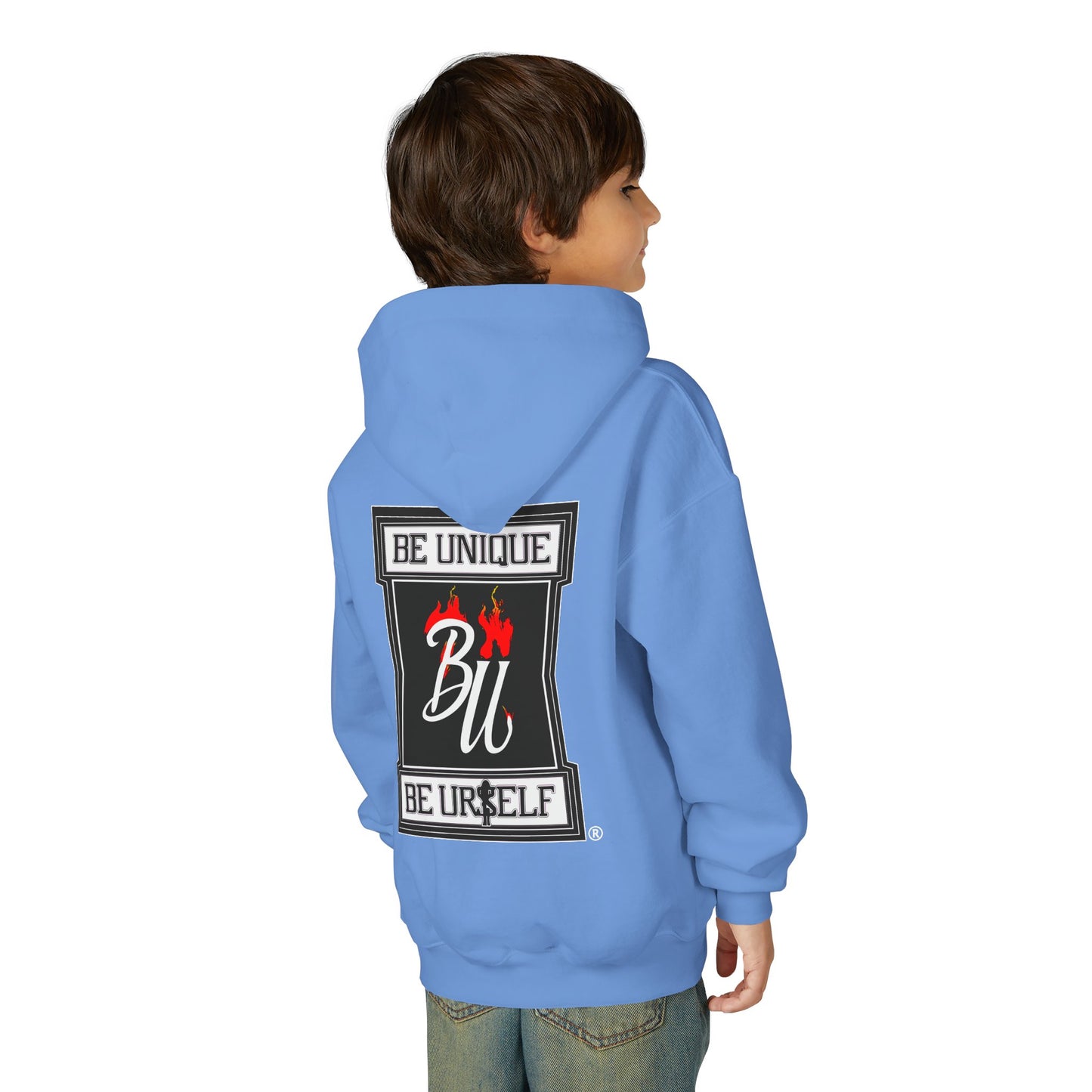 Youth Hoodie — Be Unique Be Urself Graphic Hoodie with Octopus Skull Design