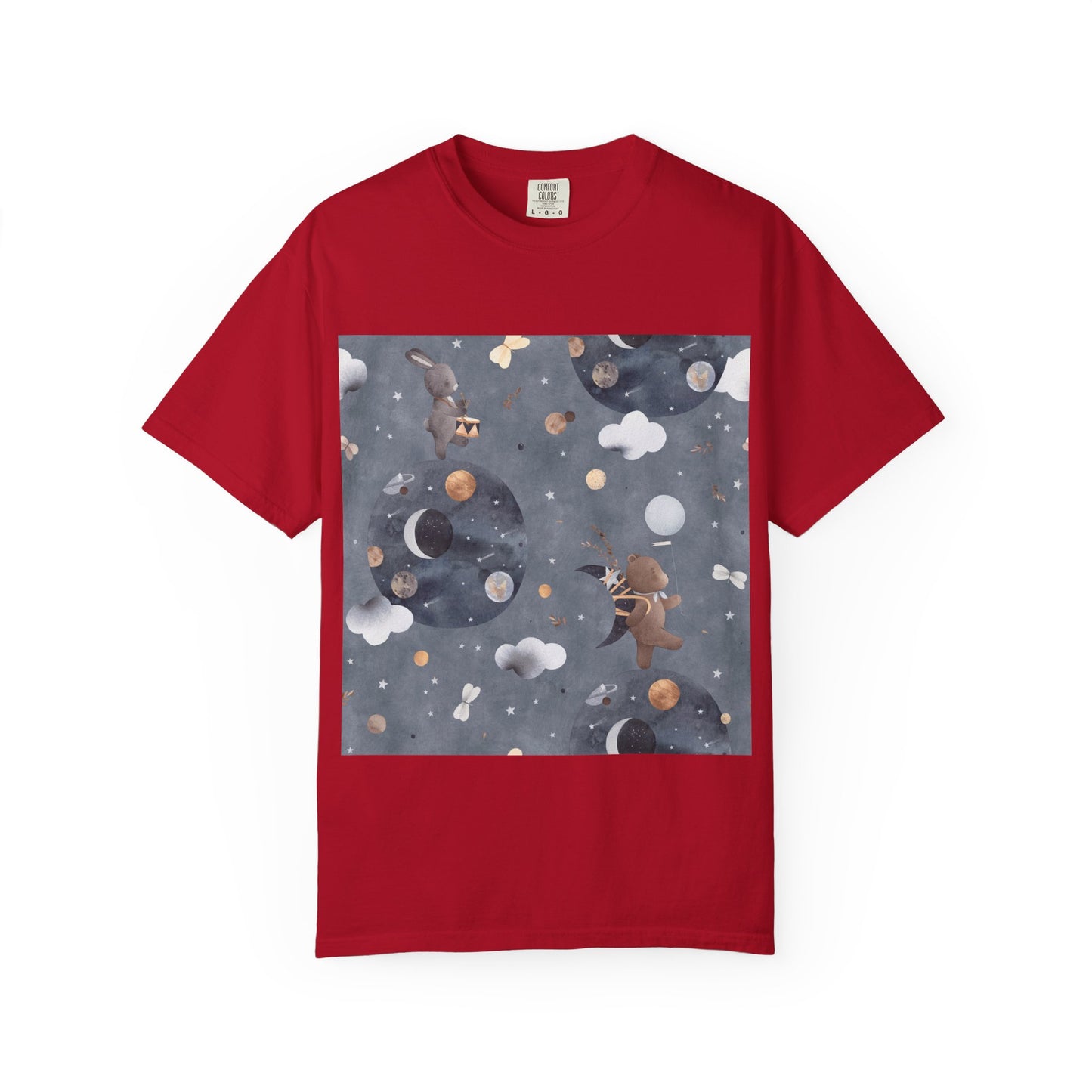 Whimsical Space-Themed T-Shirt, Unisex Graphic Tee, Comfortable Casual Wear, Unique Gift for Friends, Everyday Style, Be Unique Be Yourself