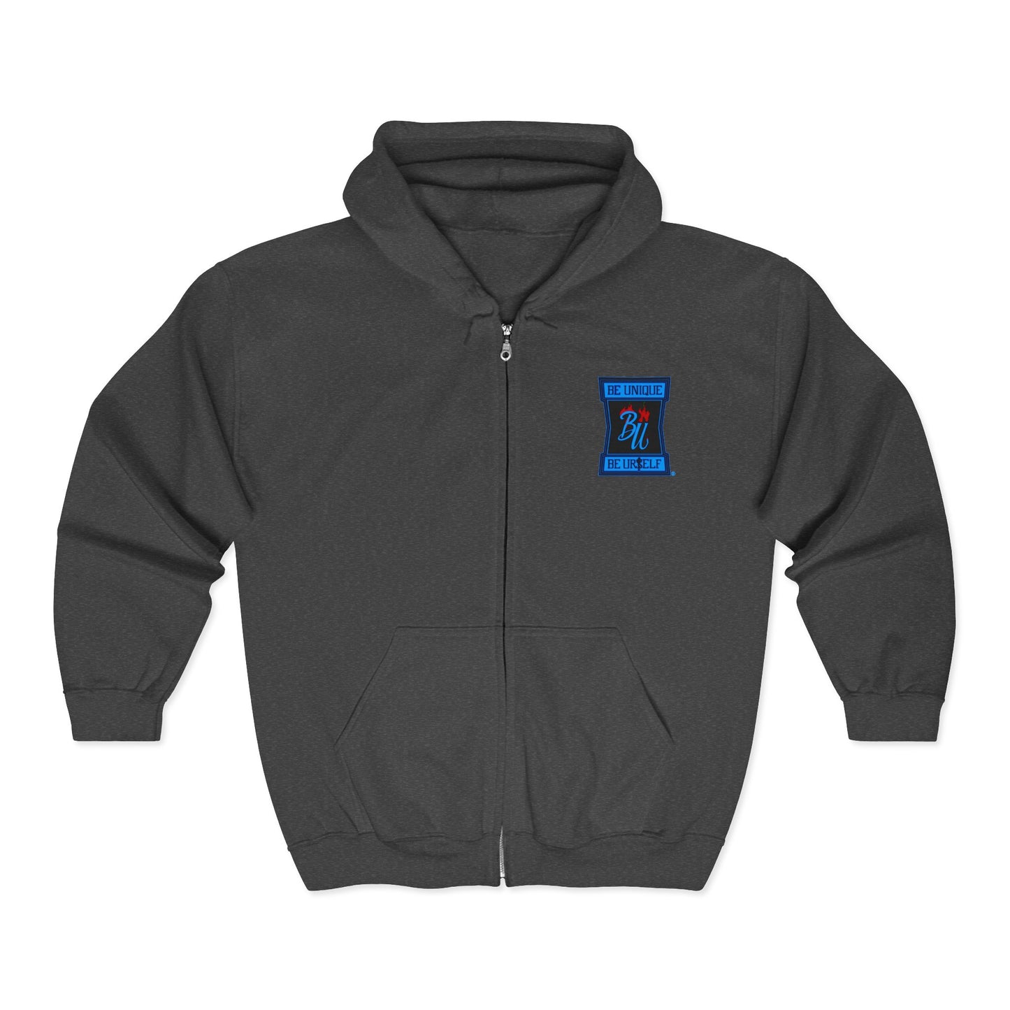 Skull Hooded Zip-Up Sweatshirt — Red Hood Grim Reaper Jacket