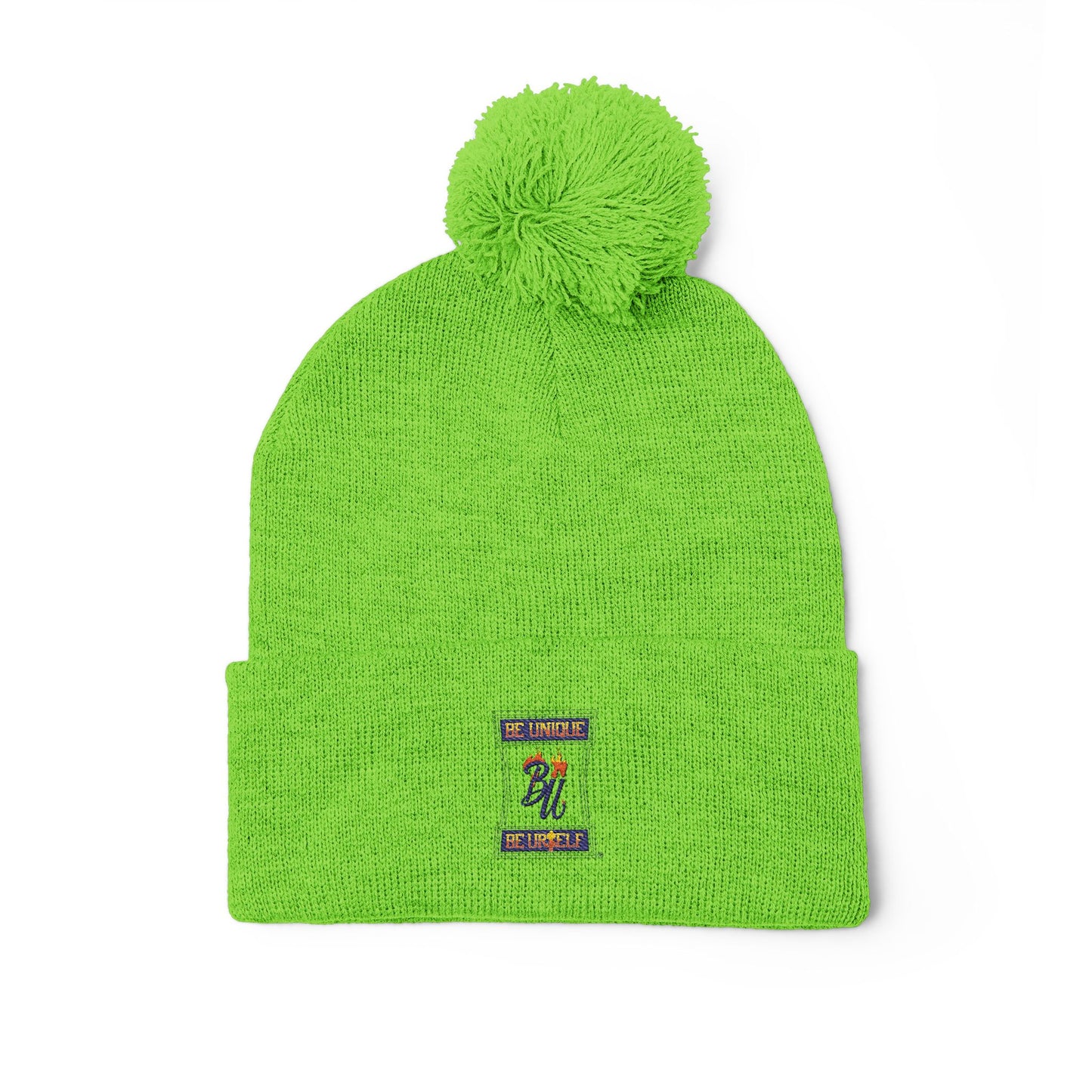 Cozy Pom-Pom Knit Cap with Unique Embroidery, Winter Hat, Beanie for Men & Women, Gift for Him/Her, Perfect for Outdoor Activities