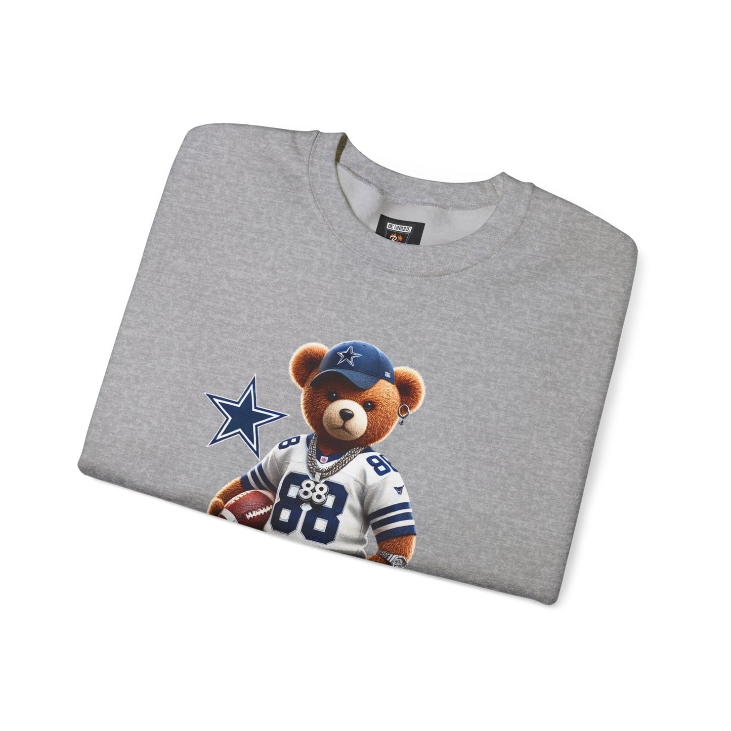 Sporty Bear Crewneck Sweatshirt, Casual Fall Fashion, Coziest Gift for Football Fans, Unisex Sweatshirt, Perfect for Game Days