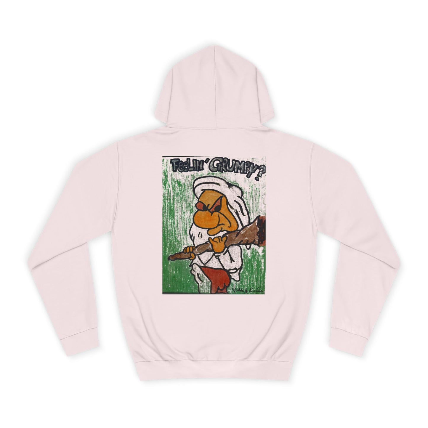 Grumpy Cartoon College Hoodie, Unisex Apparel for Students, Cozy Gift for School, Funny Pullover Sweatshirt, Hooded Sweatshirt