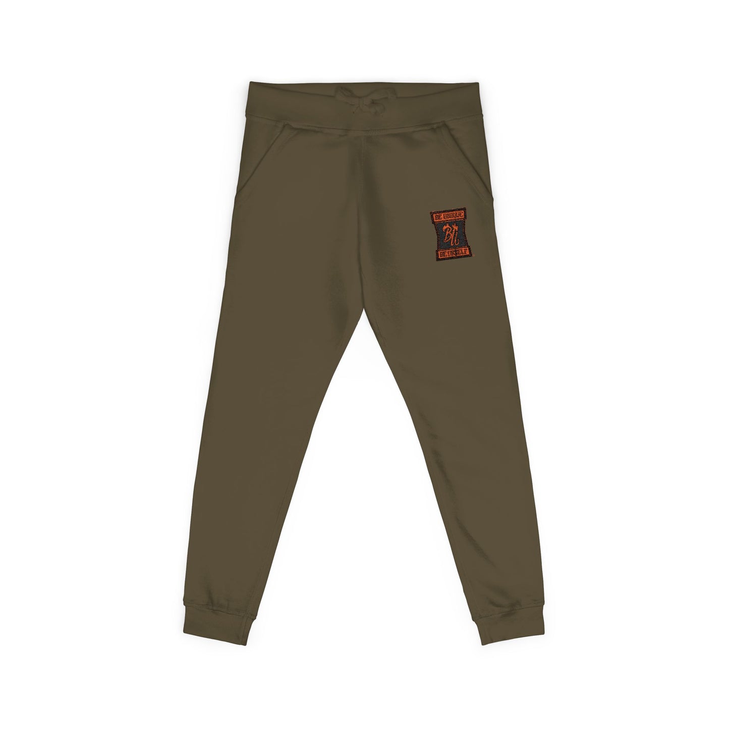Embroidered Coral Joggers — Floral 'Love' Fleece Sweatpants