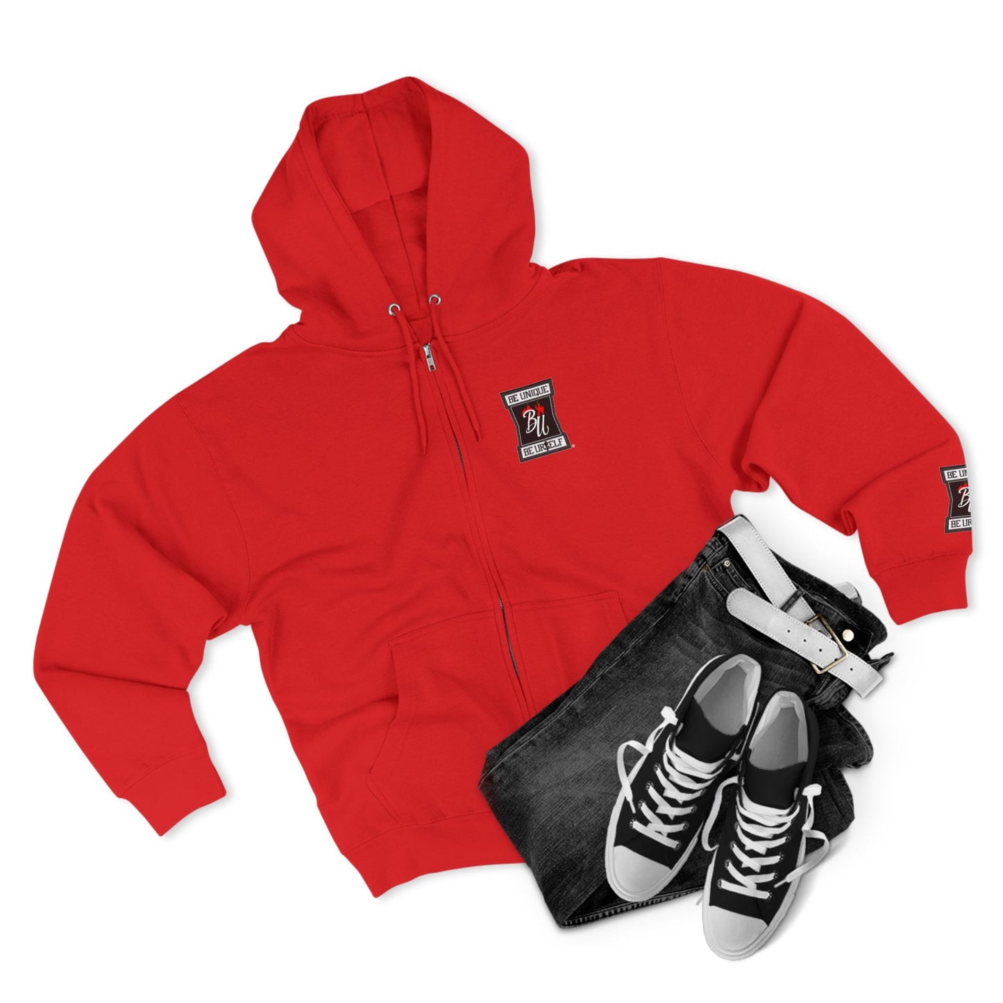 Retro Soda Logo Zip Hoodie — 'Hi' Patch Streetwear Zip-Up