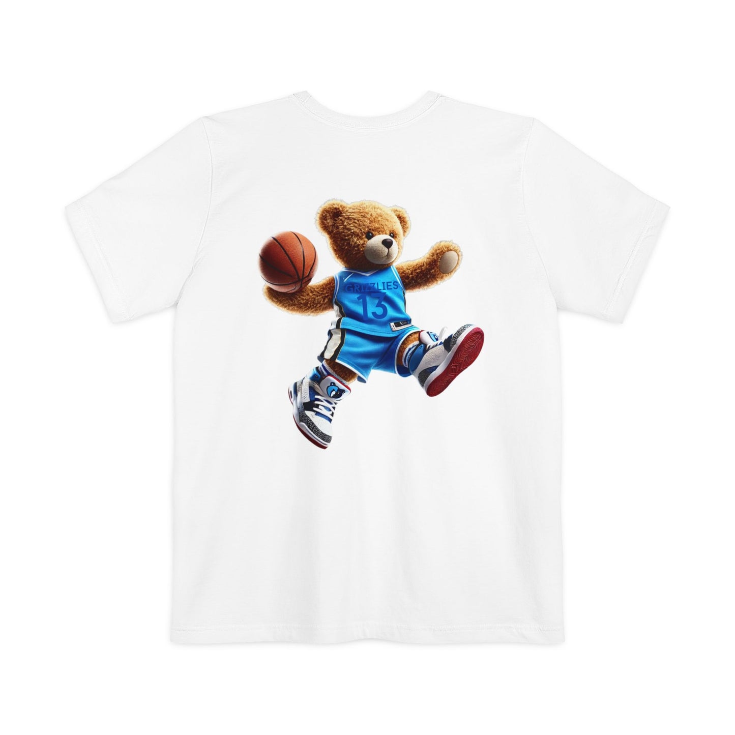 Fun Basketball Bear Pocket T-shirt, Casual Tee for Sports Lovers, Gifts for Him, Unisex Streetwear, Summer Essentials