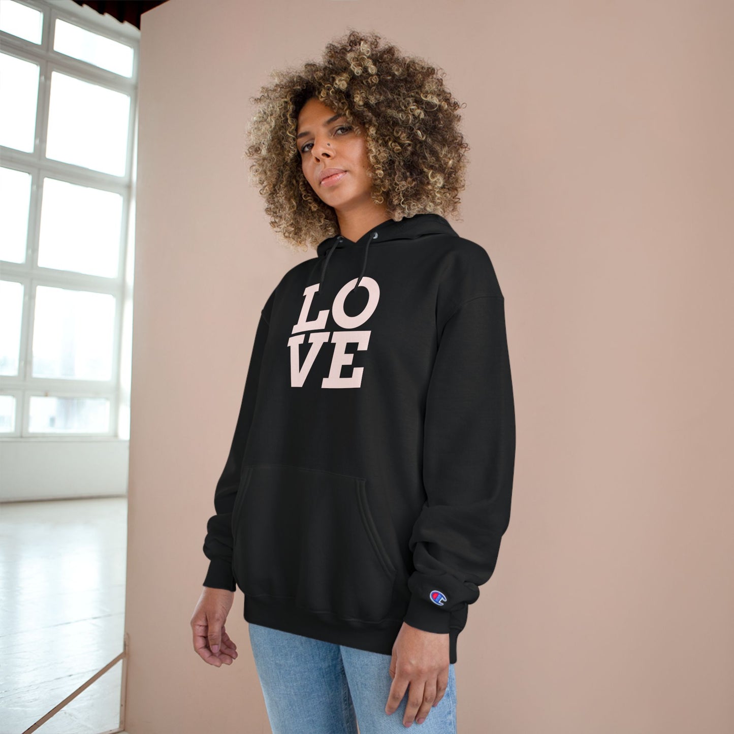 Champion Hoodie with Love & Be Unique Designs | Trendy Unisex Apparel | Perfect for Everyday Wear, Casual Outings, Gift Ideas