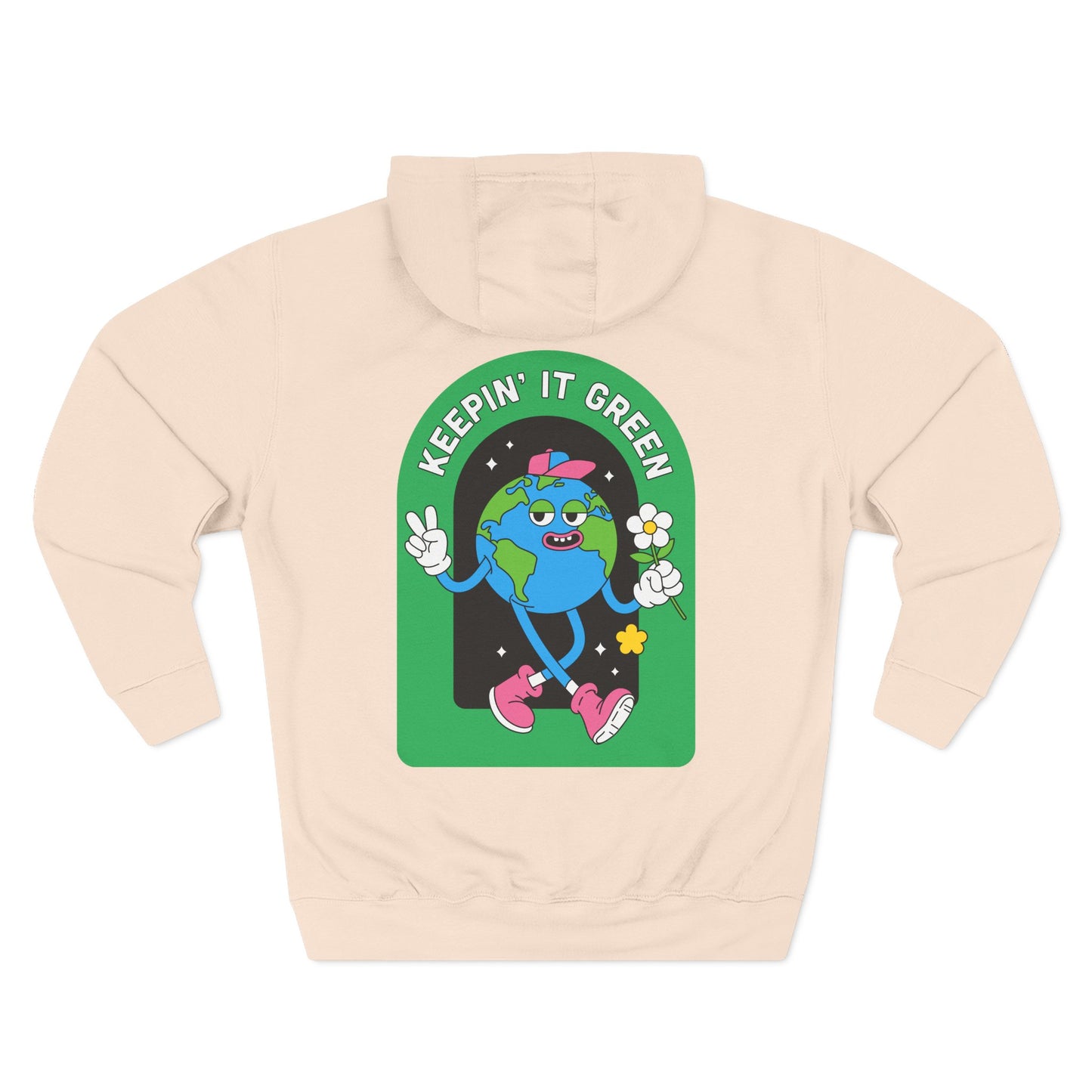 Eco-Friendly Fleece Hoodie, Keepin' It Green Sweatshirt, Casual Gift, Earth Day Clothing, Cozy Layering