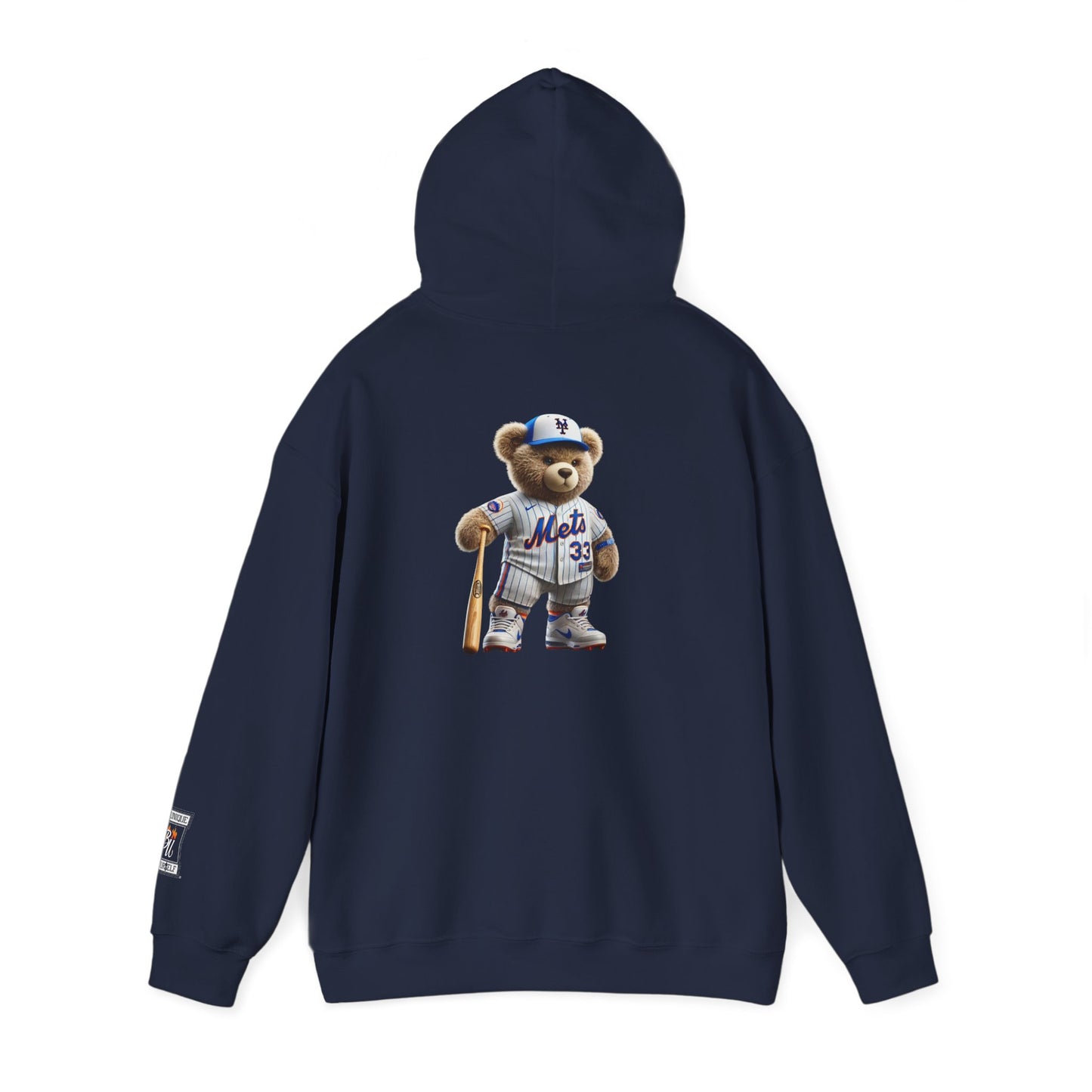 Baseball Teddy Hoodie — Cute Mets Bear Sweatshirt, Fan Gift