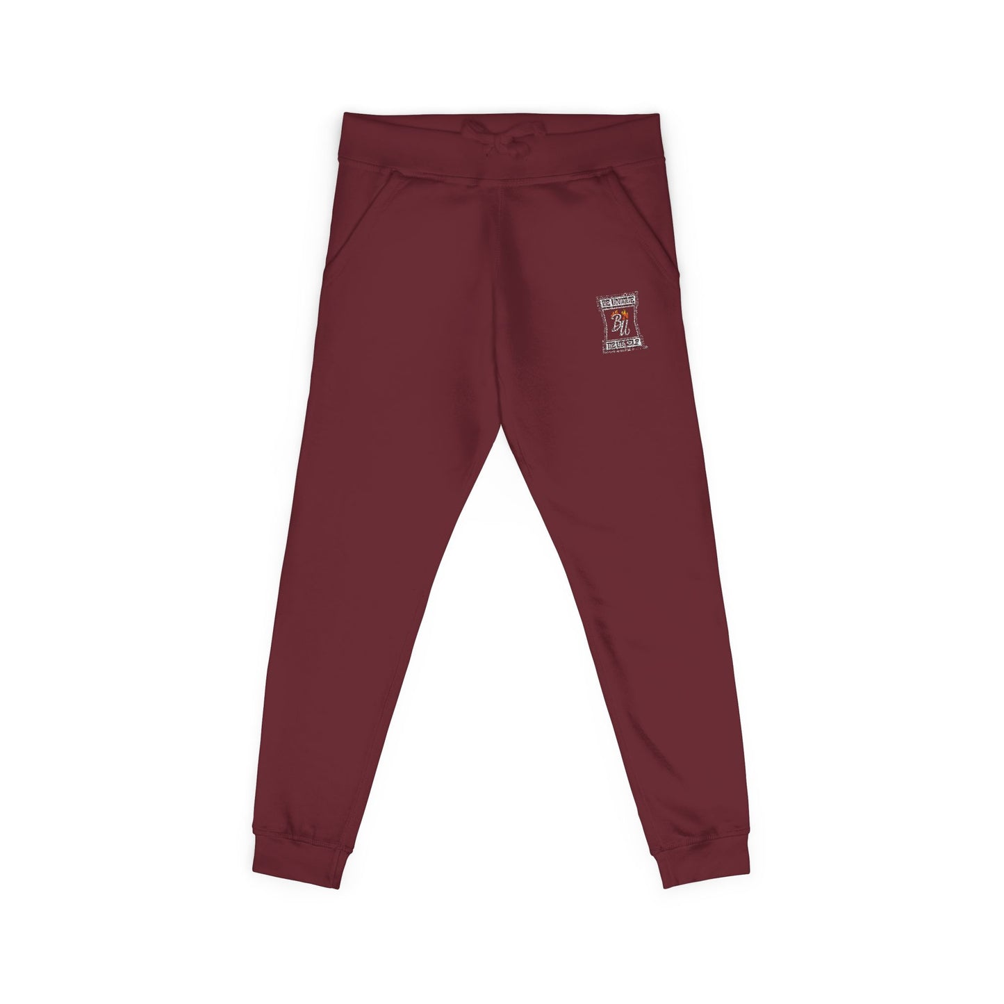 Embroidered Coral Sweatpants – Cozy Fleece Joggers with Script Accent