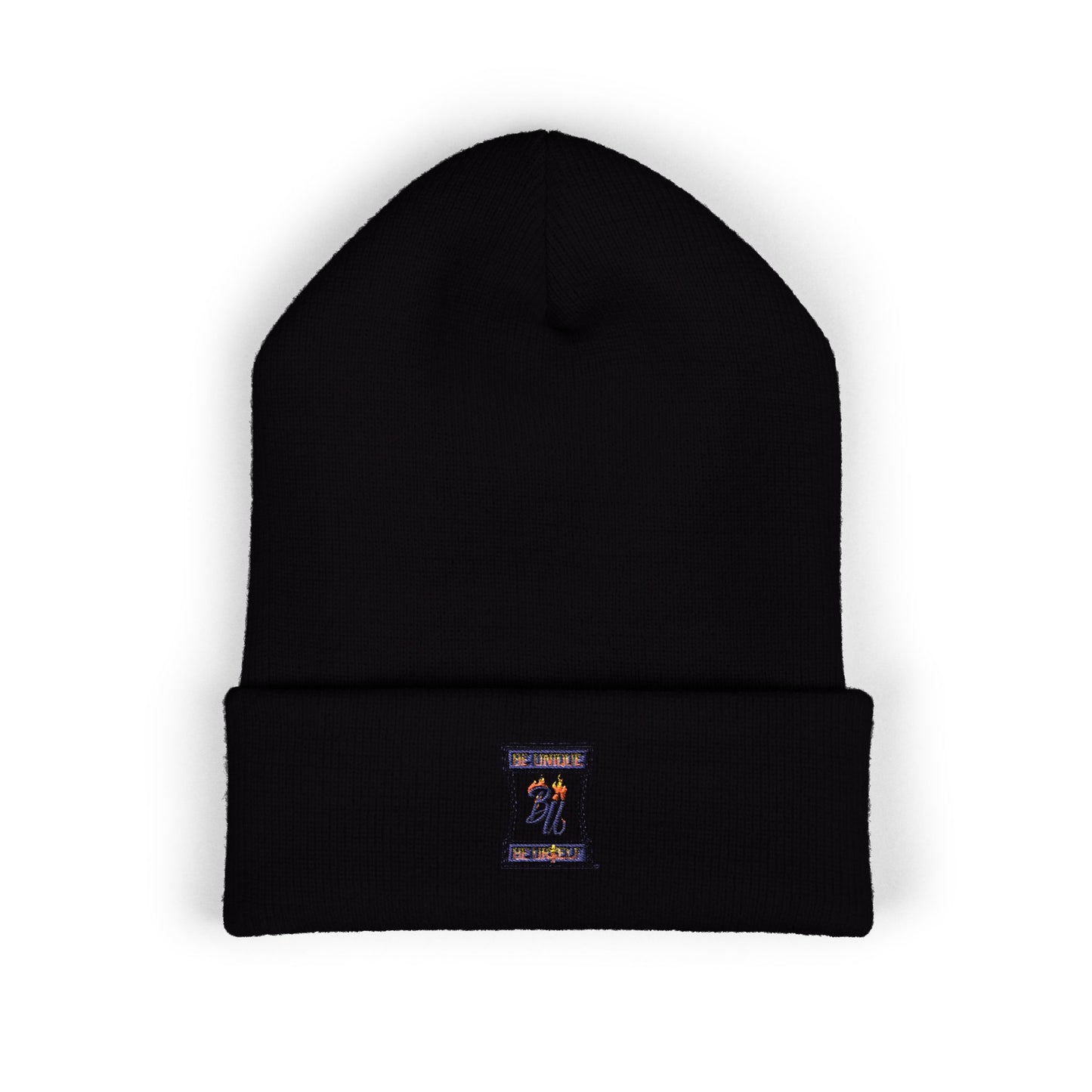 Classic Cuffed Beanie with Bold Embroidery, Cozy Winter Hat, Stylish Knit Cap, Perfect Gift for Her, Unisex Beanie