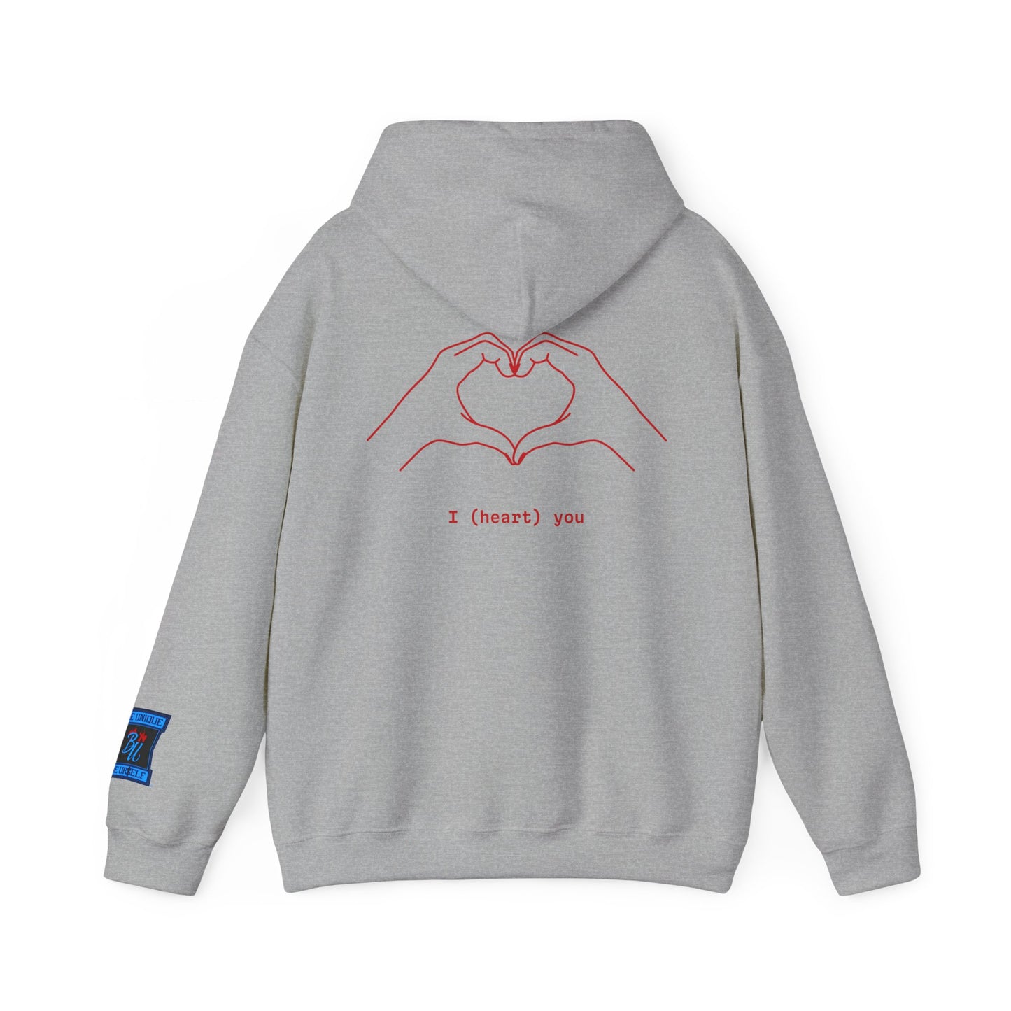 Heart Hands Hoodie — "I (heart) you" Minimal Valentine Sweatshirt